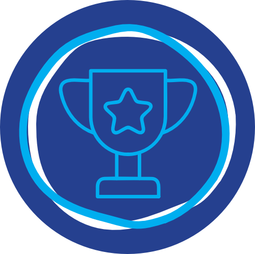 A blue icon representing Valley's value of Quality. 