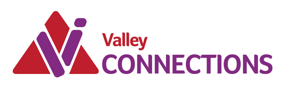 Logo of Valley Connections with the text 'Valley Connections'.