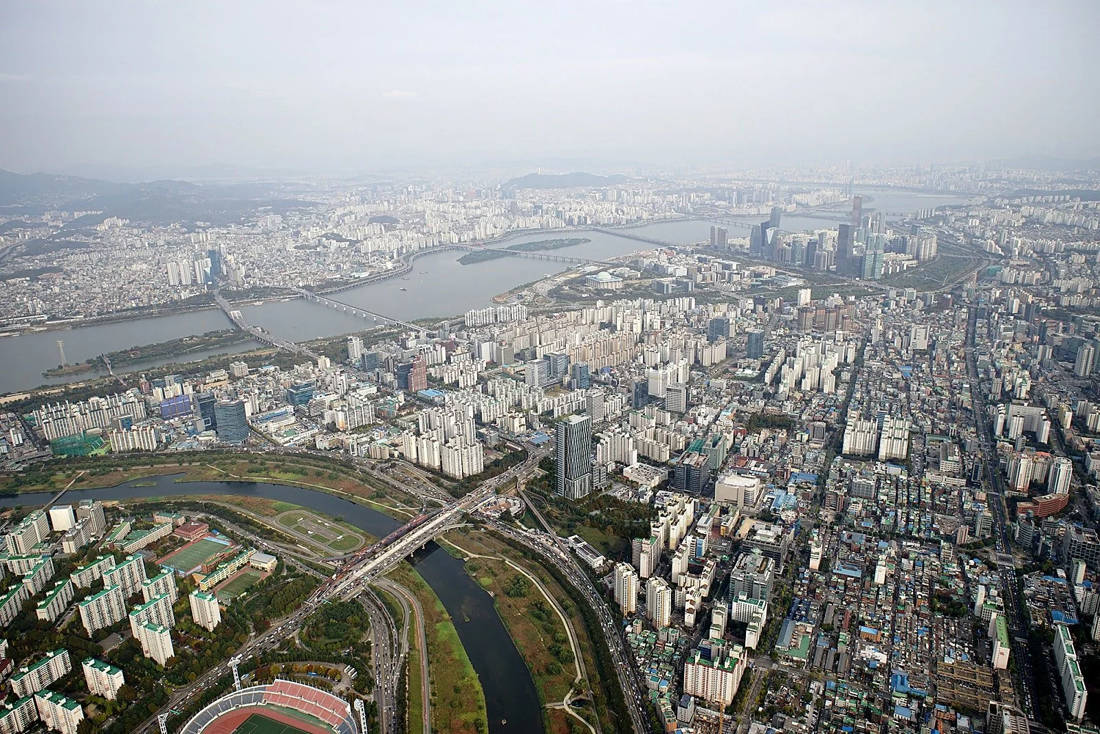 High-altitude render showing full layout of the 8x on the Park development site