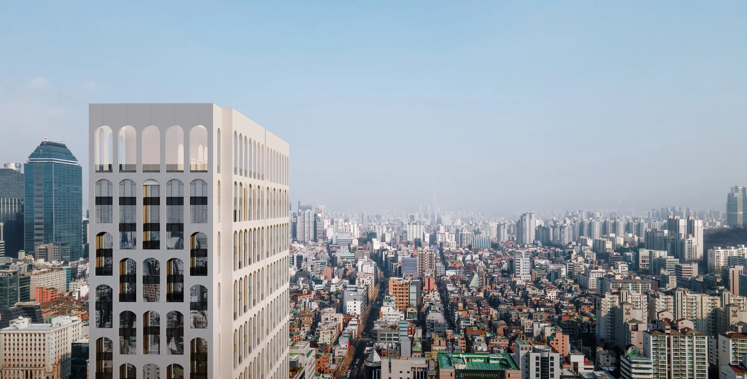 강남 도심을 내려다보는 Luca 831 외부 건축 조감도