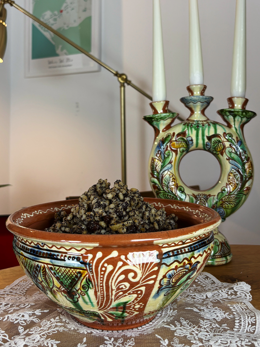 "Makitra Kosiv Ornament" - Ceramic Large Bowl
