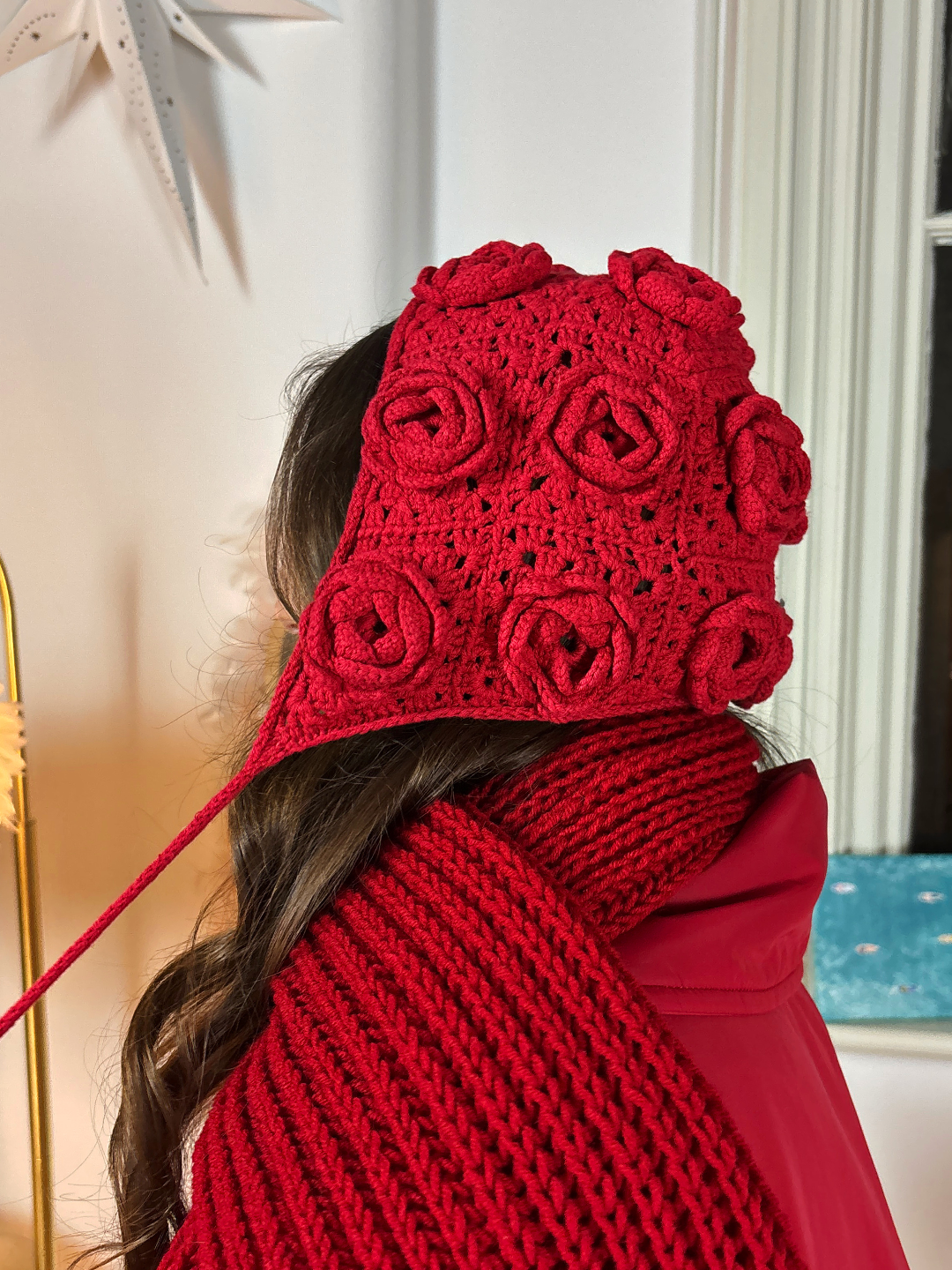 “Roses” - Knitted  Bonnet