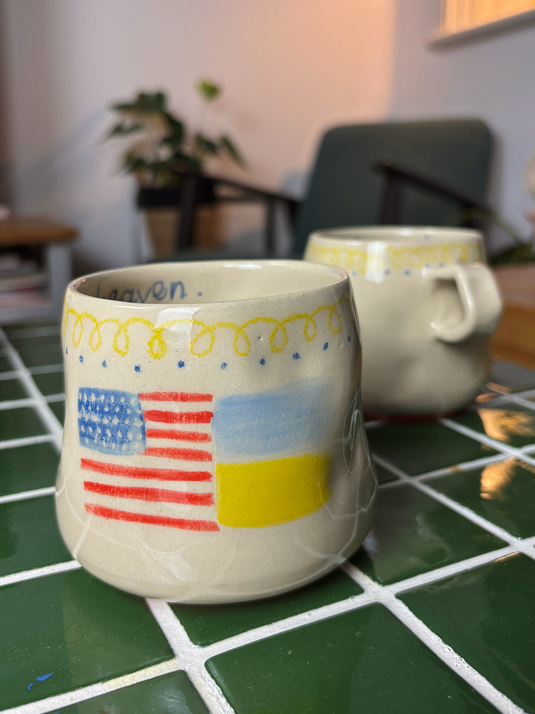 'Ukraine & The USA.' - Ceramic cup (without text inside)