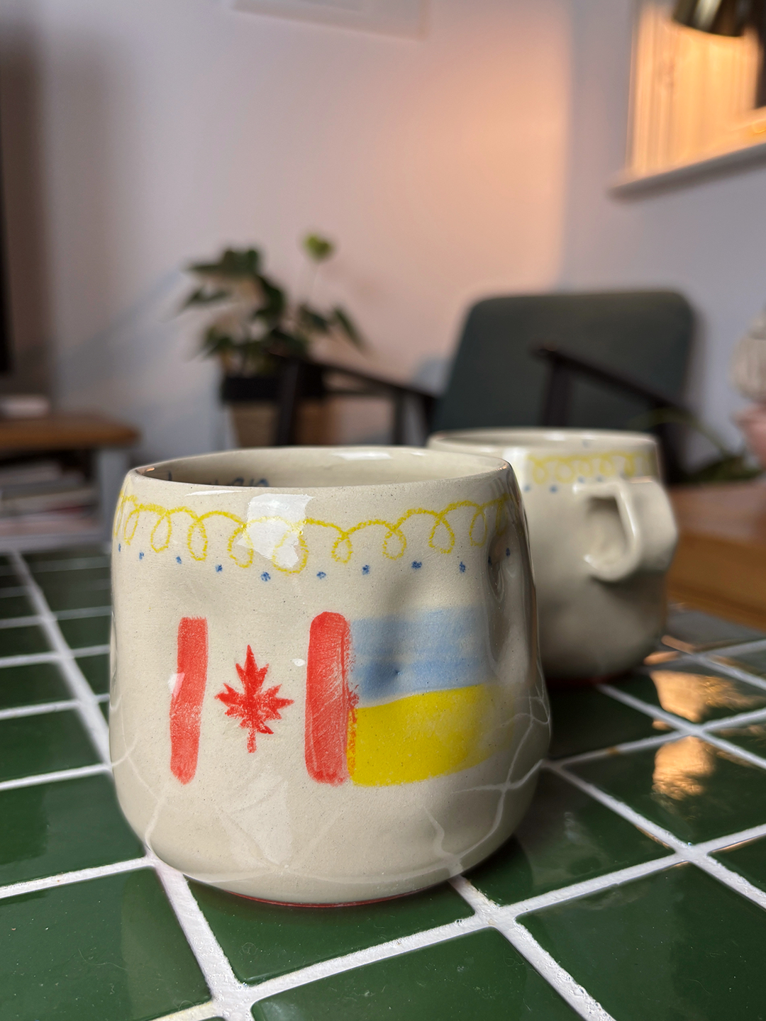 'Ukraine & Canada' - Ceramic cup (without text inside)
