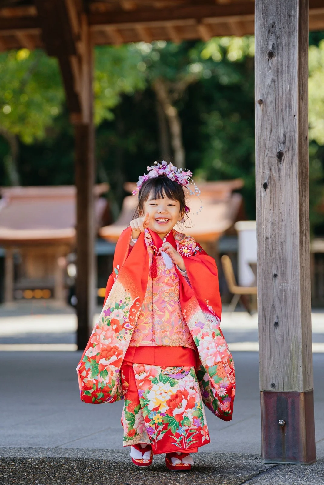七五三 宗像大社での出張撮影 女の子の晴れ着姿