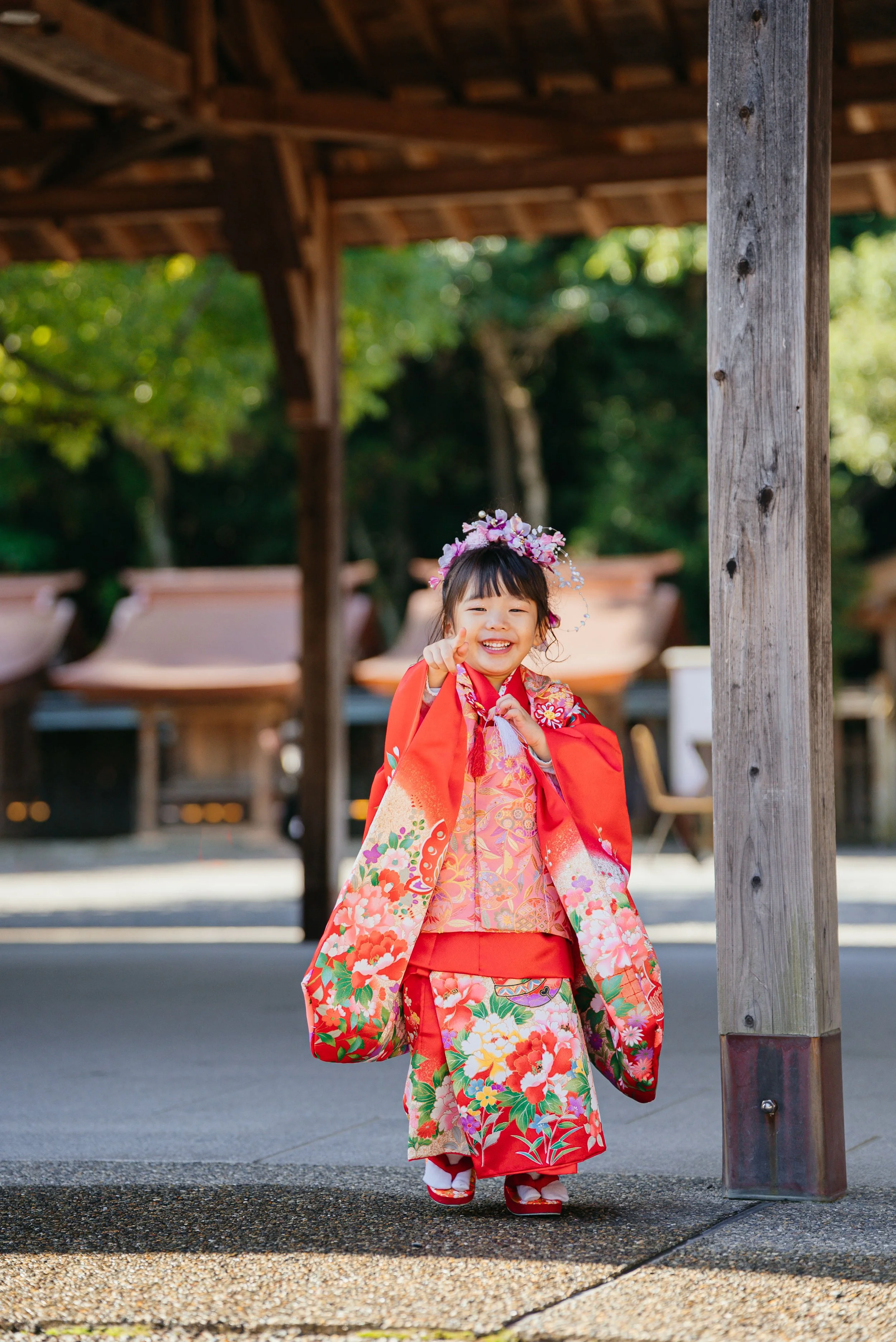 着物を着た少女の七五三の写真