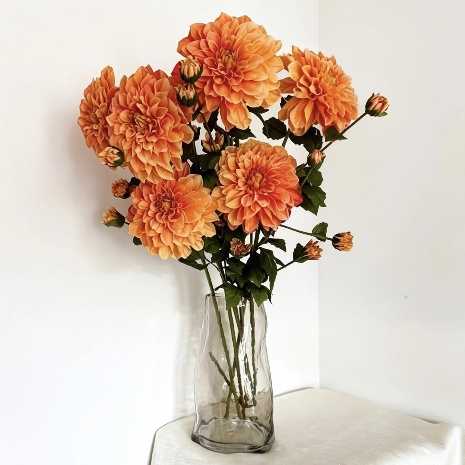 Real Touch Orange Dahlia