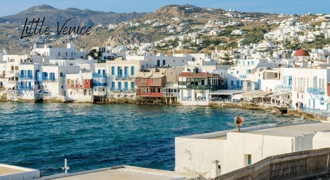 little venice mykonos greece with houses sitting on the sea