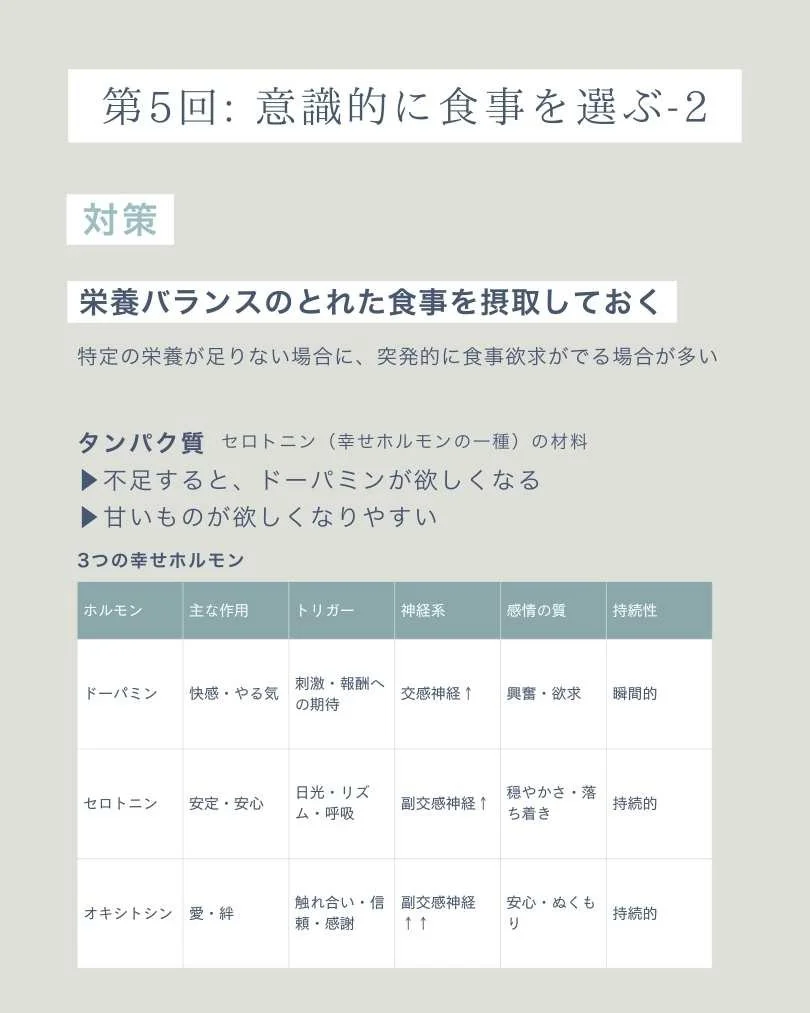 座学 栄養とホルモンの関係