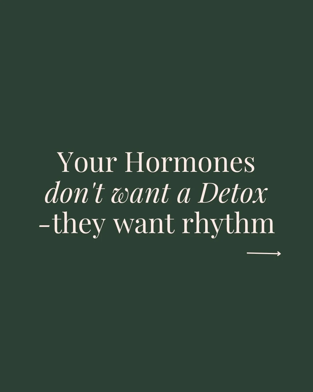 We don&rsquo;t heal by switching diets every month &mdash; we heal by giving our body rhythm, safety and consistency. Your hormones don&rsquo;t need extremes, they need balance: regular meals, real food, real rest and less chaos. If your body has bee