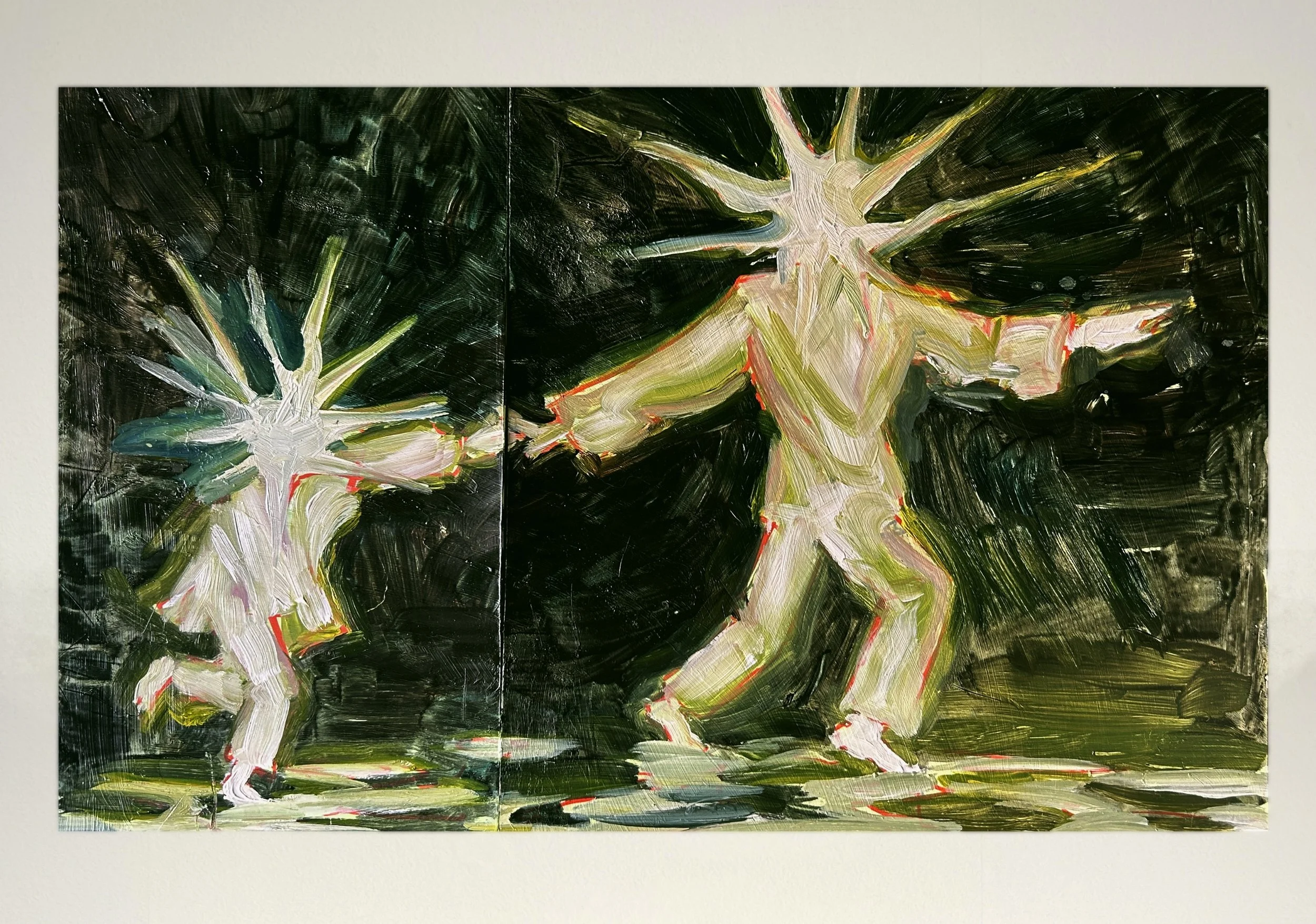 Study for ‘Procession’. Oil on Linoleum.
Available