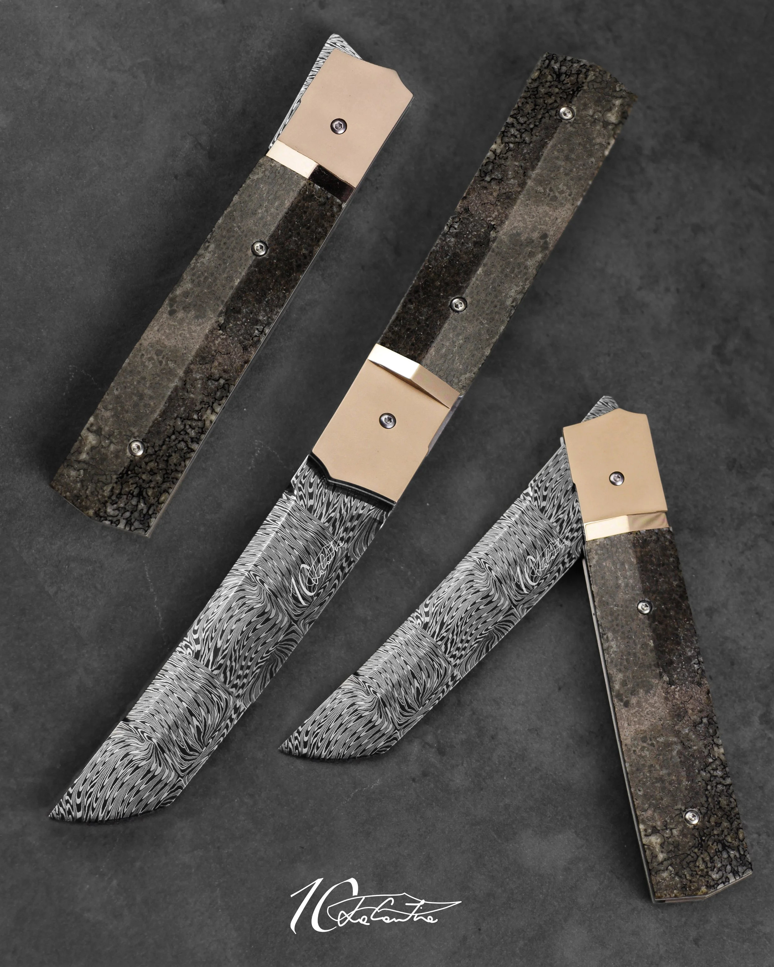 folder handmade knife kiddo lacantina knives dragonskin Damascus