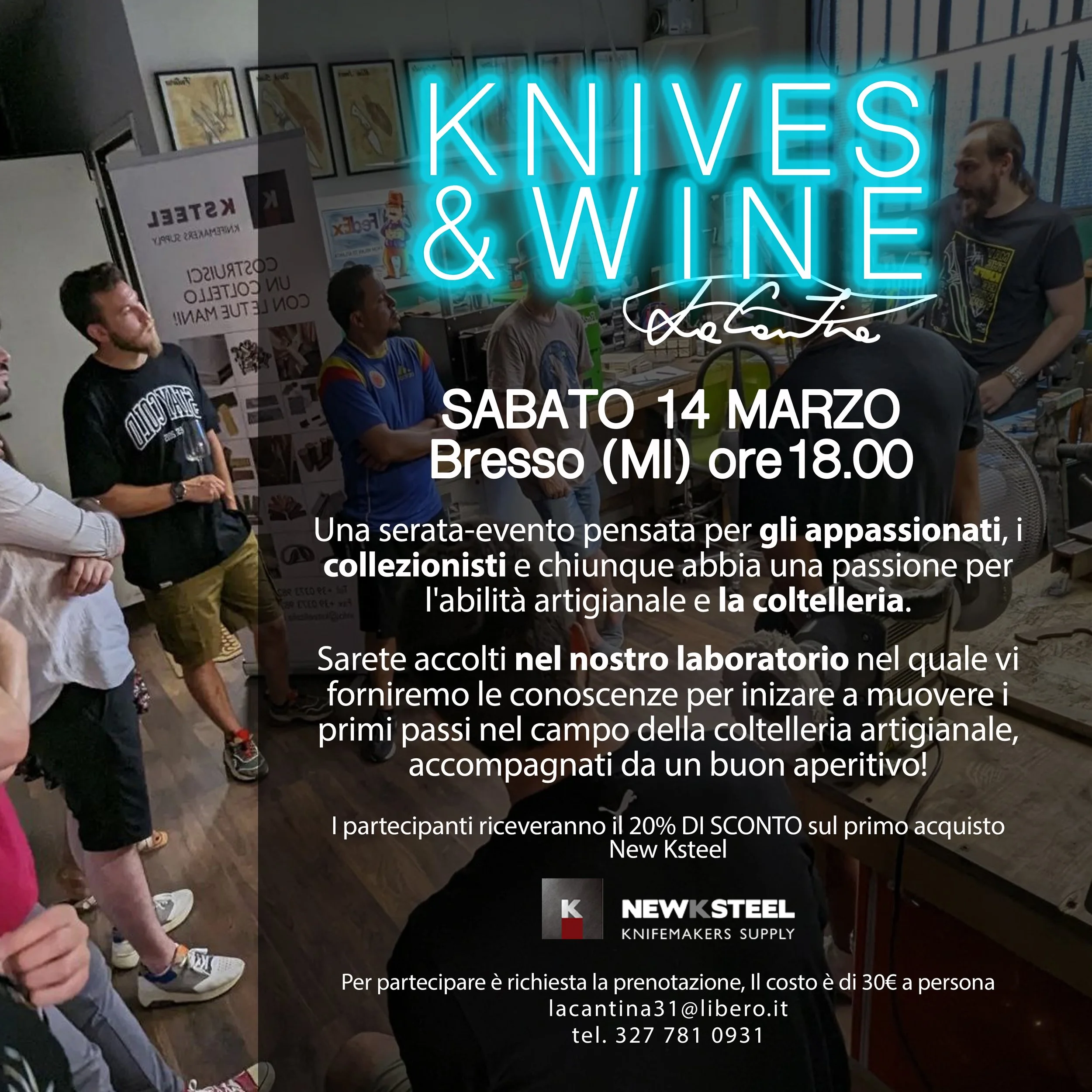 Aperitivo knives and wine coltelli evento artigianato coltelleria collezionisti