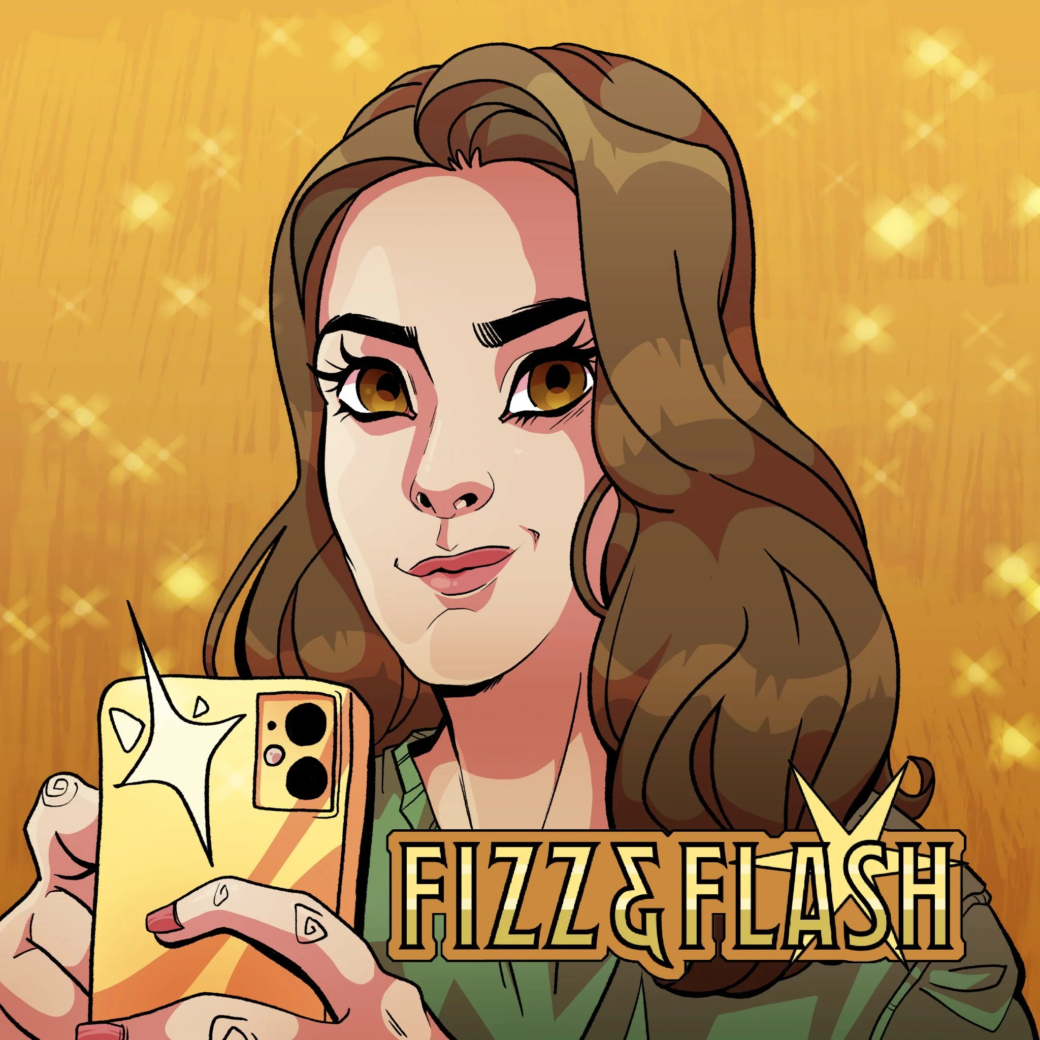 Image of Amanda with the Fizz and Flash logo