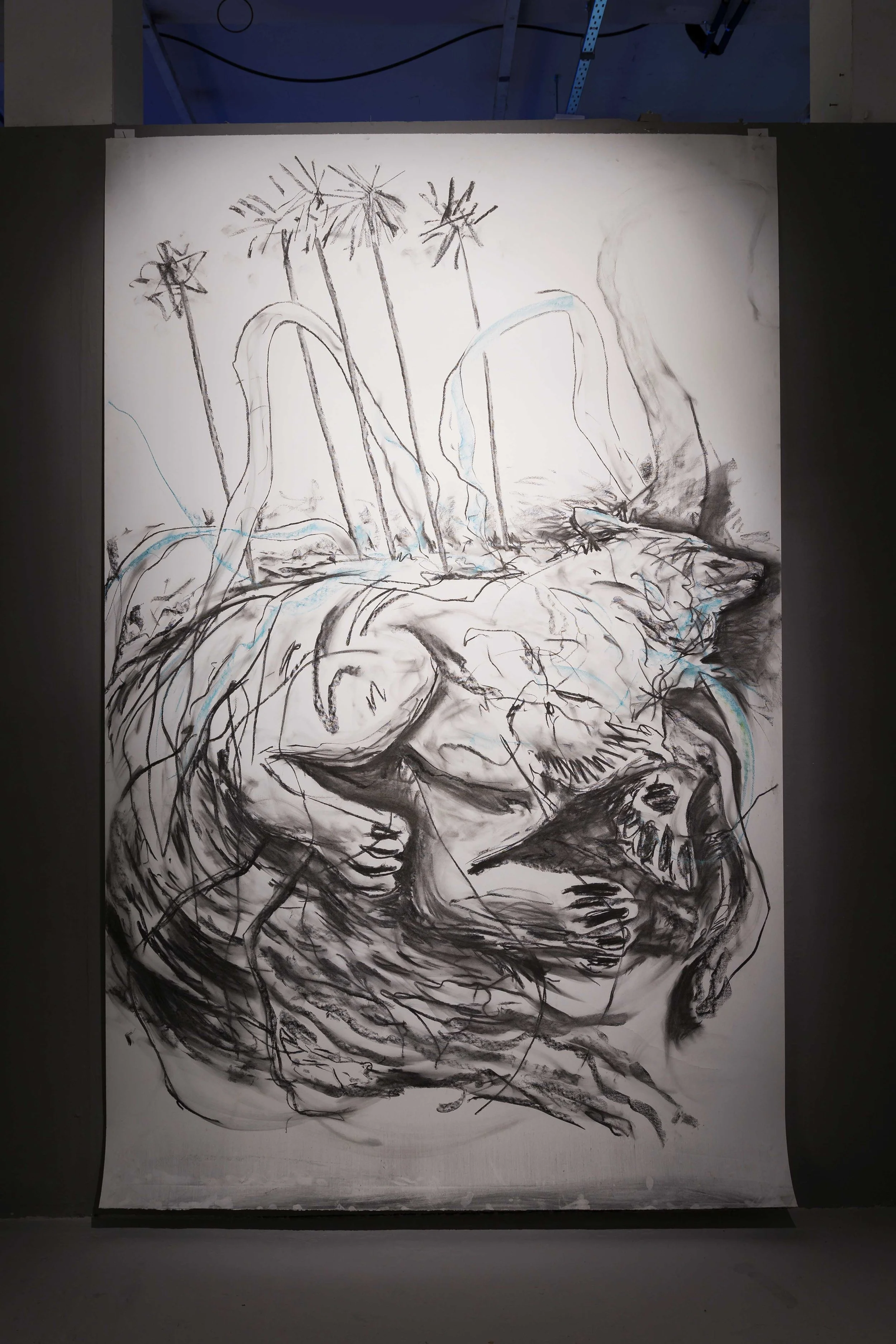 Guide II Shapeshifter, 2025. Charcoal & mixed media on paper - 240 x 150cm. Purchased by Cork City Council. Photo: Seán Daly (c)