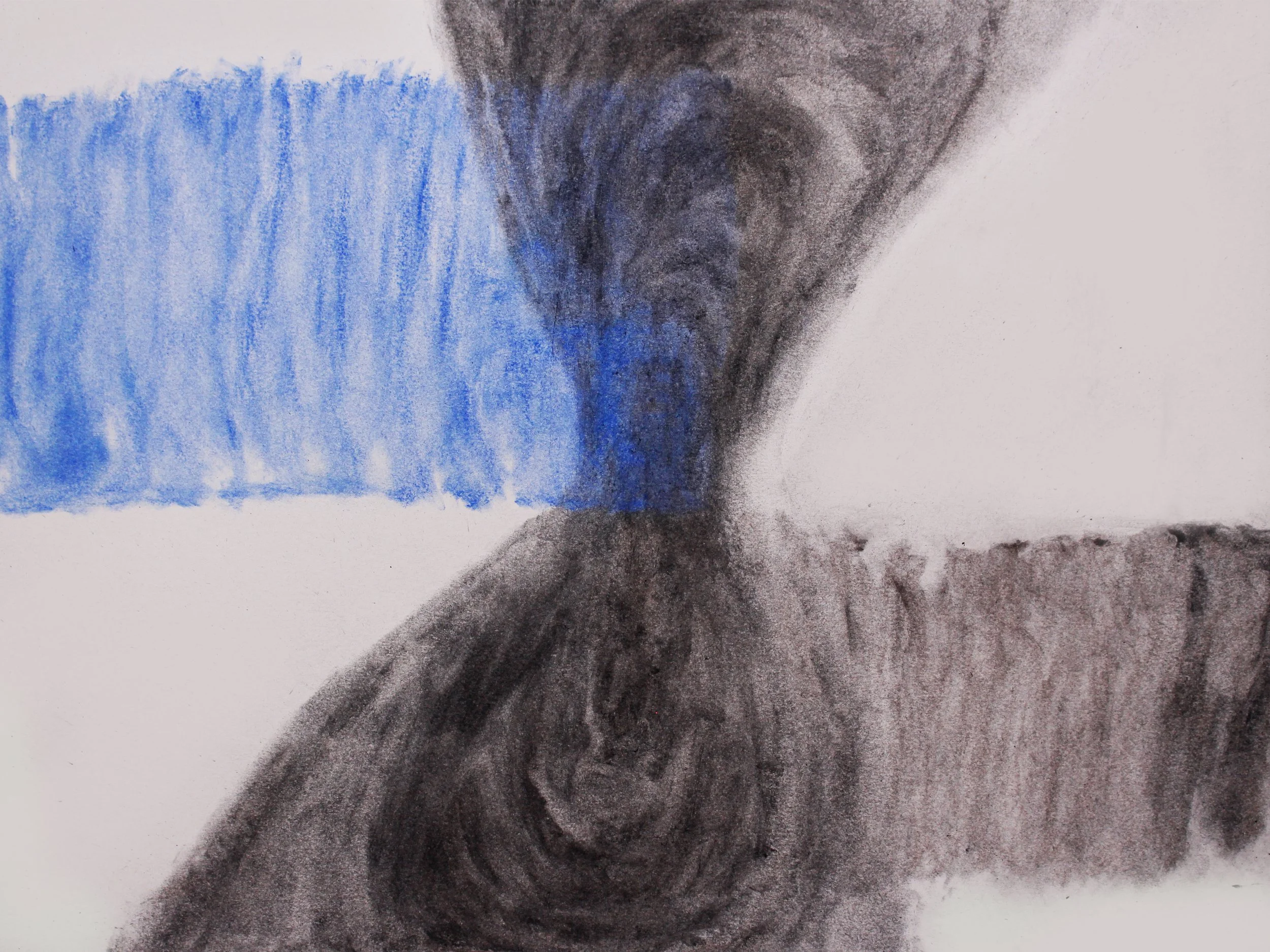 A Tail of Two (Scene VII), 2025. Charcoal and conté on paper - 29.7 x 42.0 cm