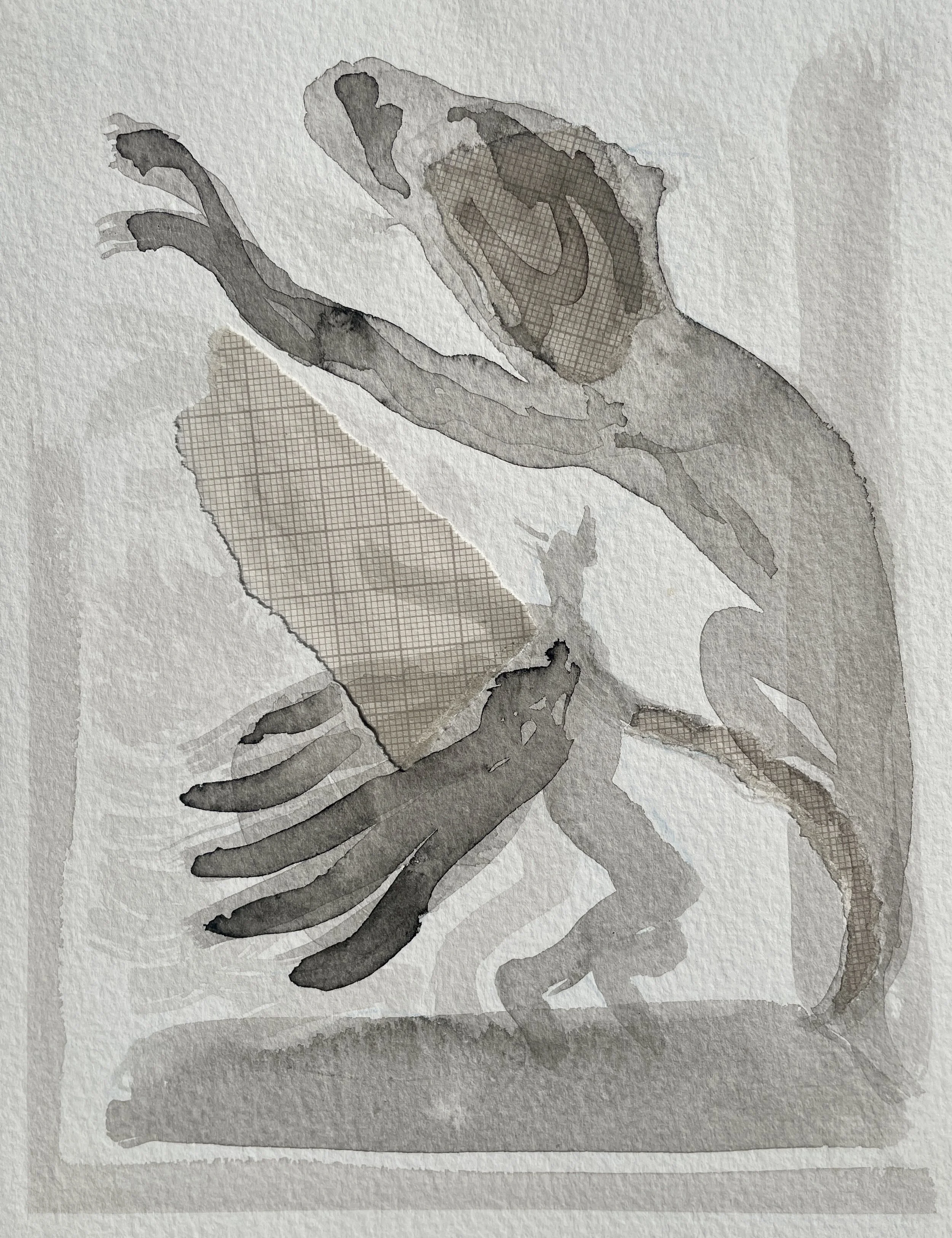 Púca series III, 2025. Indian ink and mixed media on paper - 8 x 6.5 cm