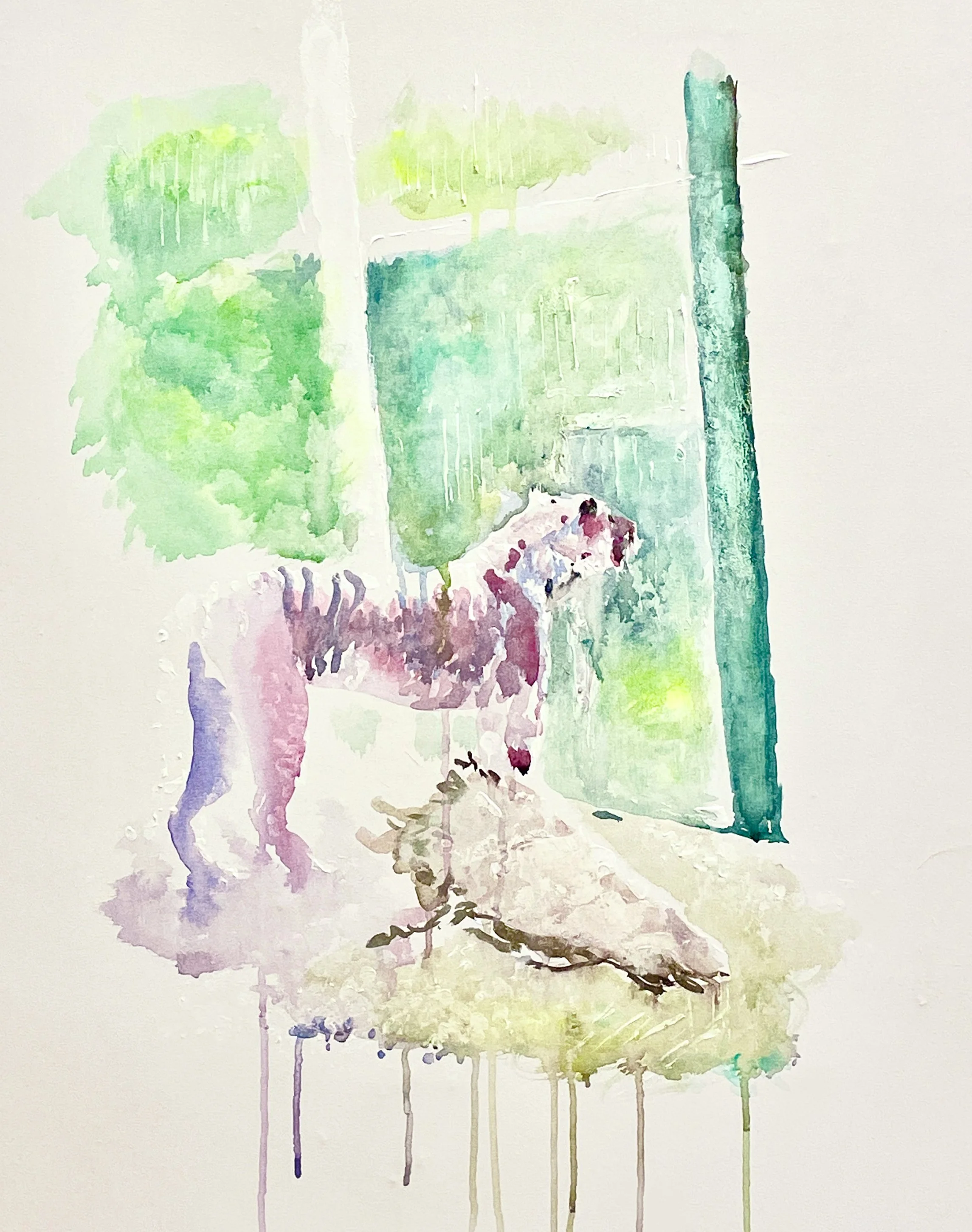 Untitled (Tiger), 2024. Acrylic and watercolour on canvas -  112 x 90 cm 