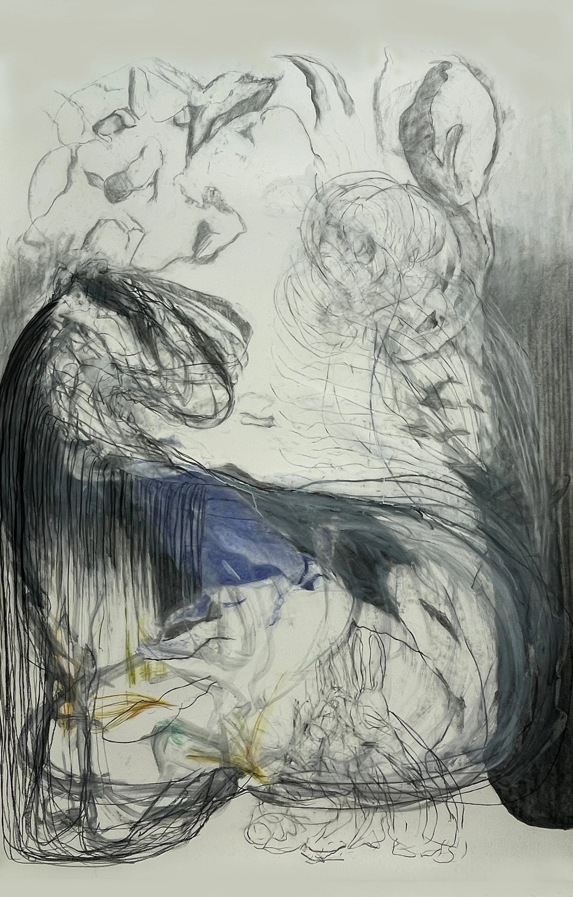 Guide I Shapeshifter, 2025. Charcoal and mixed media on paper - 240 x 150 cm. Eli Lilly Art Collection
