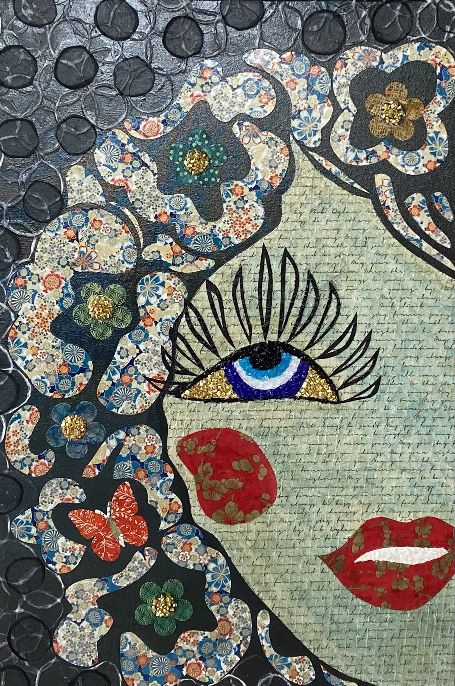 Garden of Eden #3, 24" x 36" x 1.5", mixed media on gallery wrapped canvas, 2022