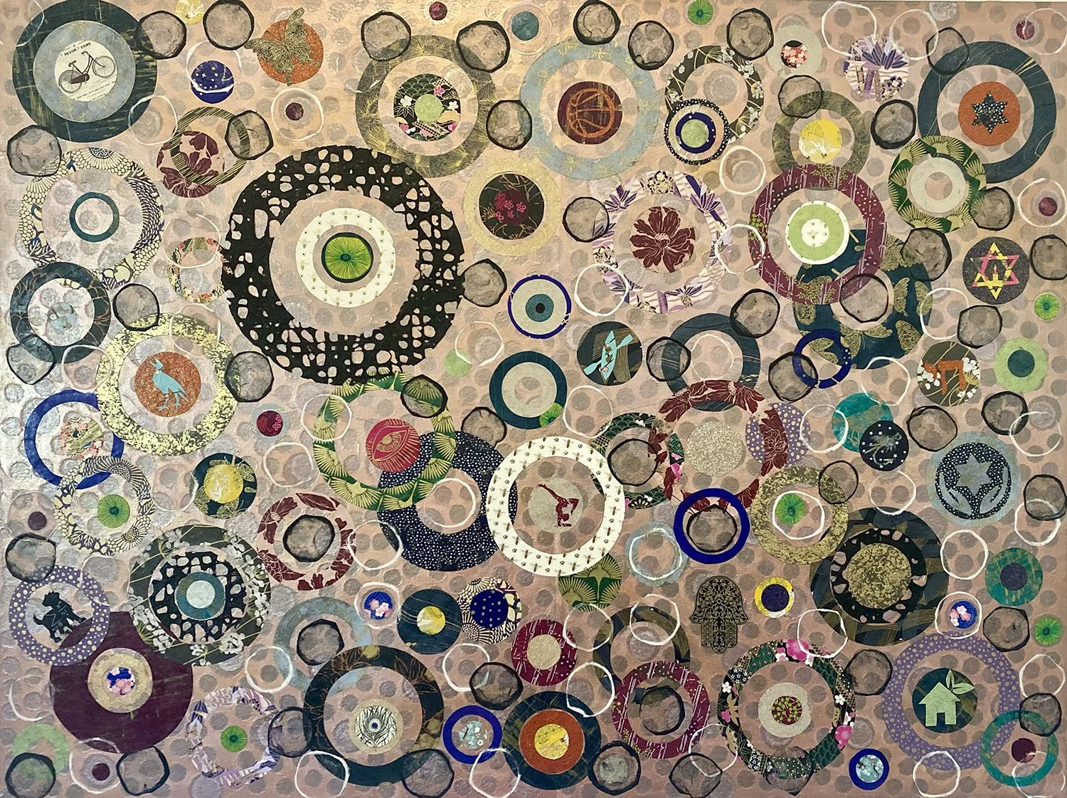 Mishpacha, 48" x 36" x 1.5", mixed media on gallery wrapped canvas, 2025