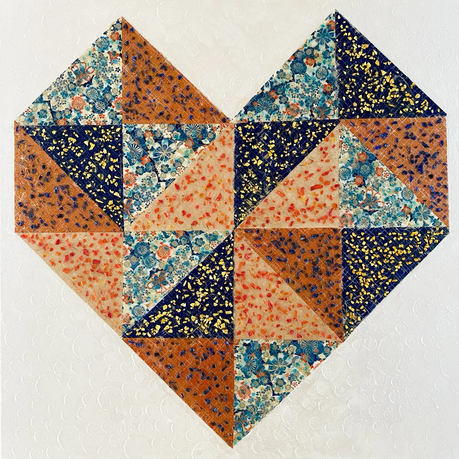 Heart #3, 30" x 30" x 1.5", mixed media on gallery wrapped canvas, 2025