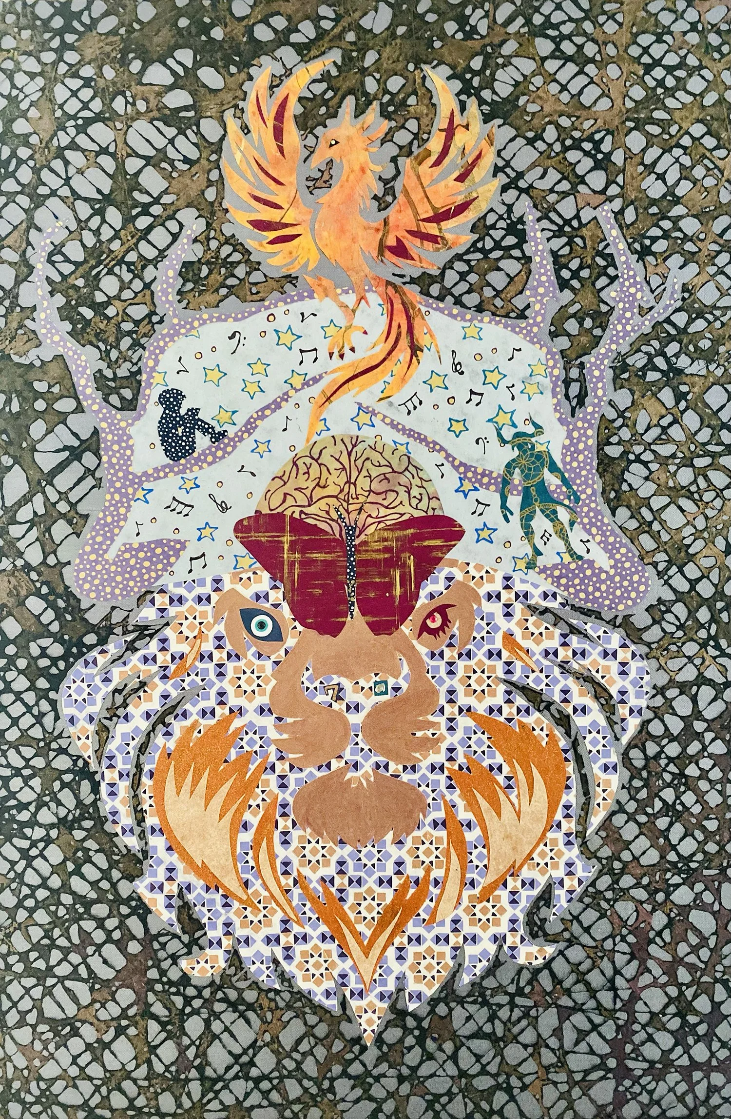 Hineni, 24" x 36" x 1.5", mixed media on gallery wrapped canvas, 2025