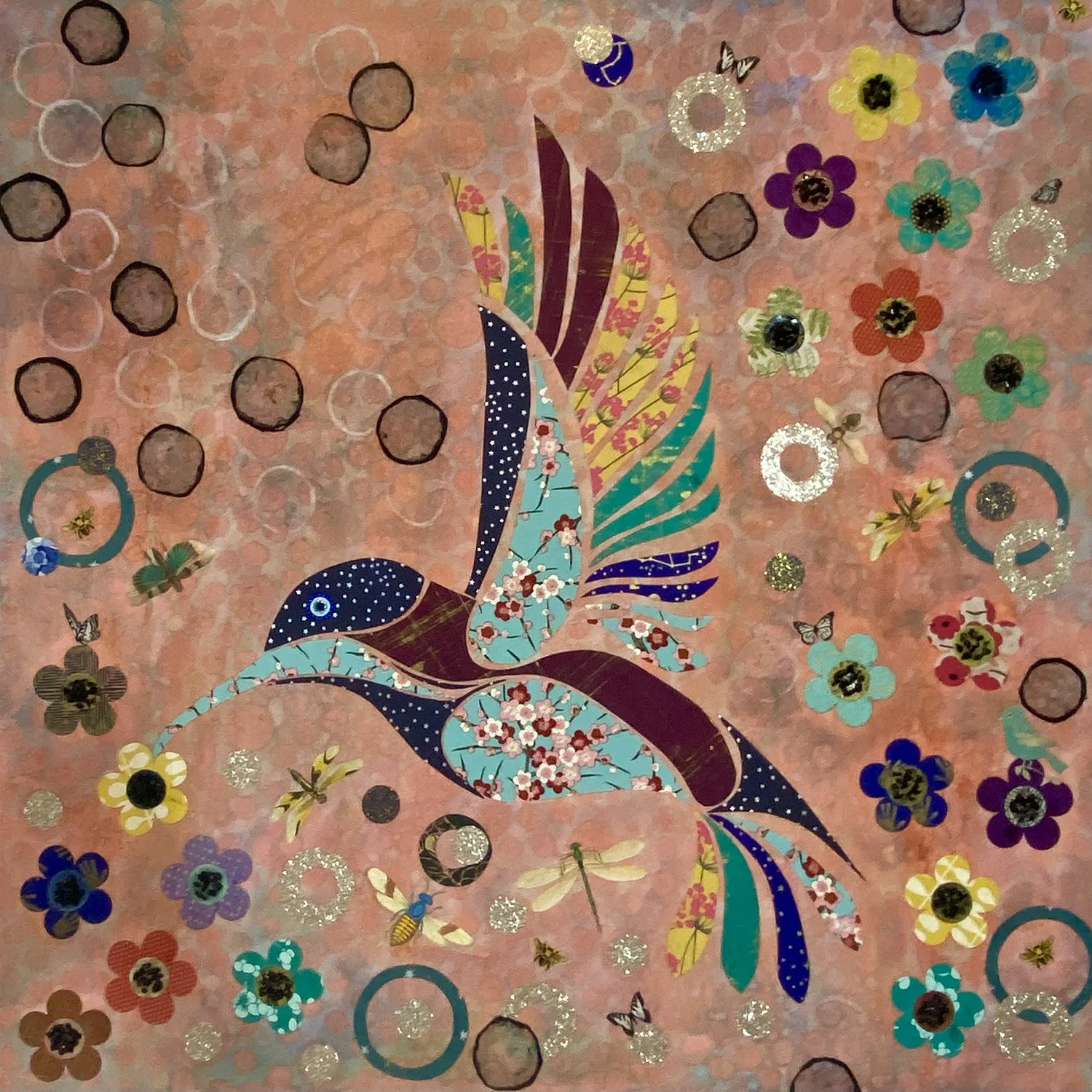 Untitled, 36" x 36" x 1.5", mixed media on gallery wrapped canvas, 2022.