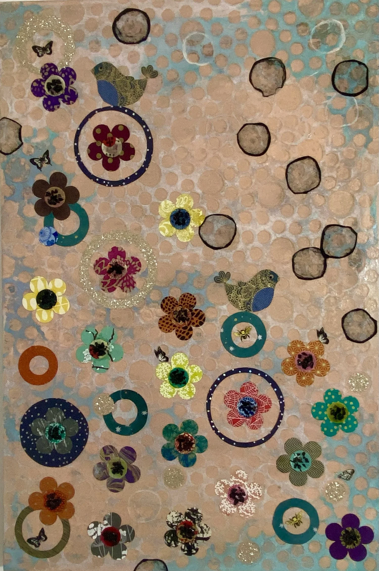 Untitled, 24" x 36" x 1.5", mixed media on gallery wrapped canvas, 2022.