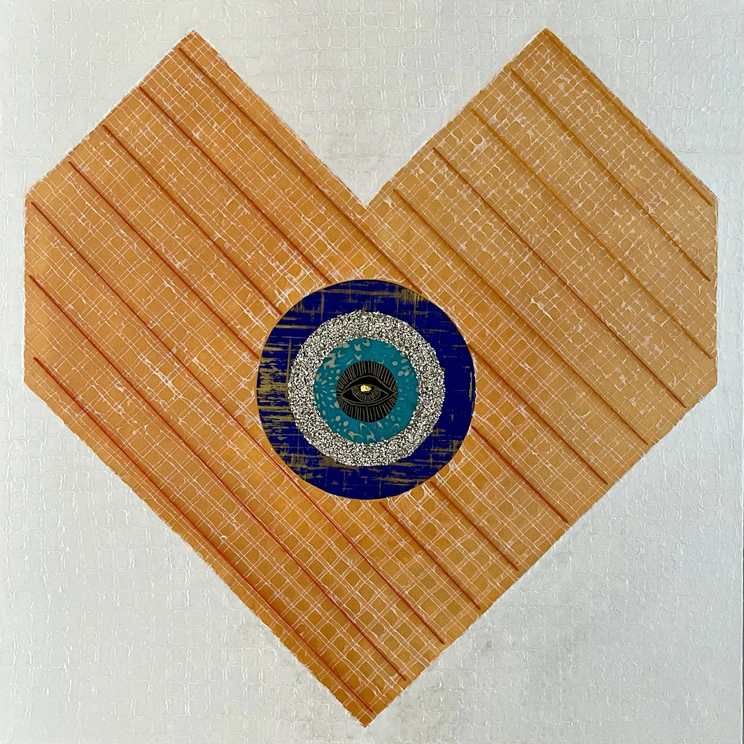 Heart #1, 30" x 30" x 1.5", mixed media on gallery wrapped canvas, 2025