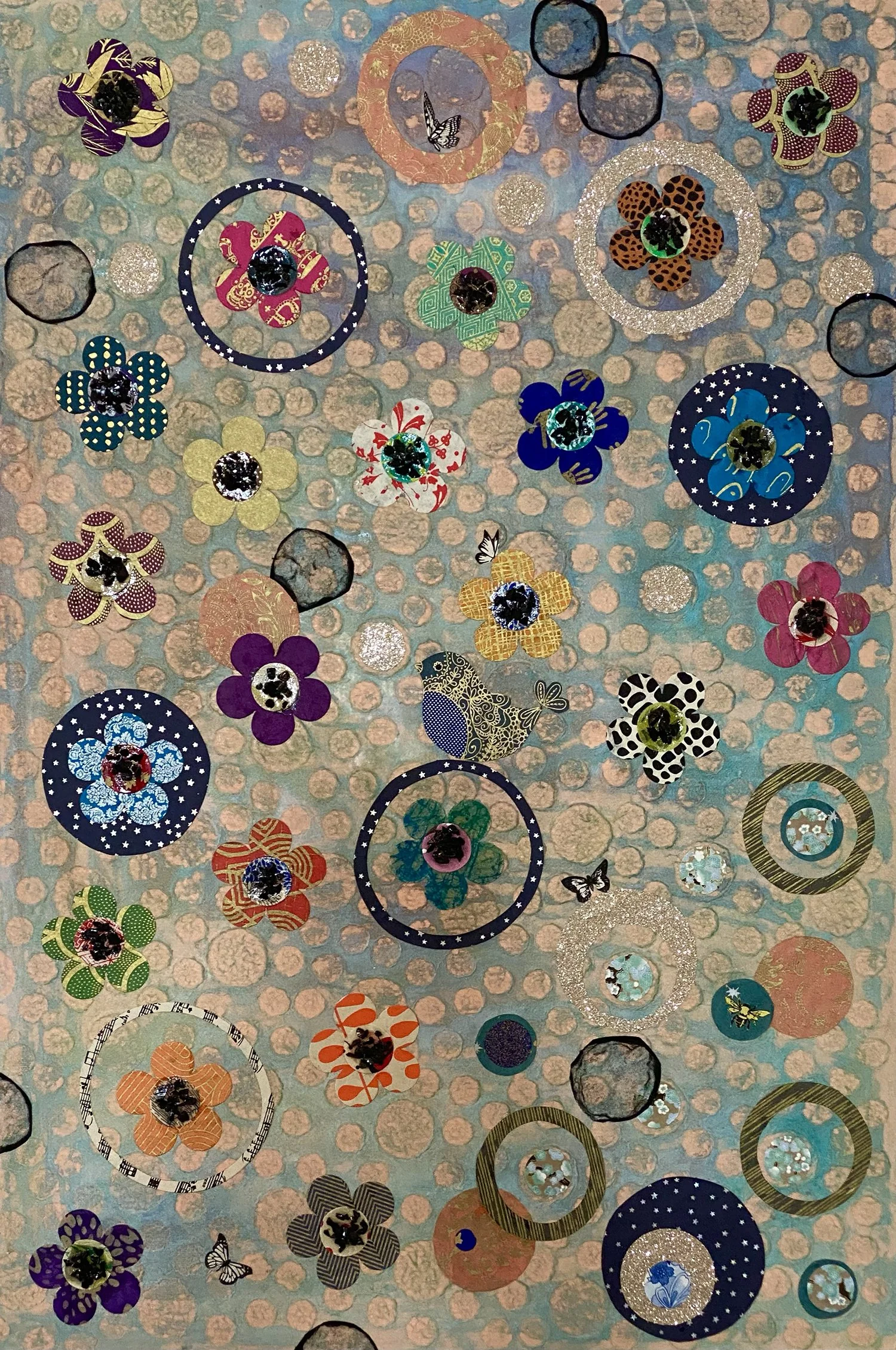 Untitled, 24" x 36" x 1.5", mixed media on gallery wrapped canvas, 2022.