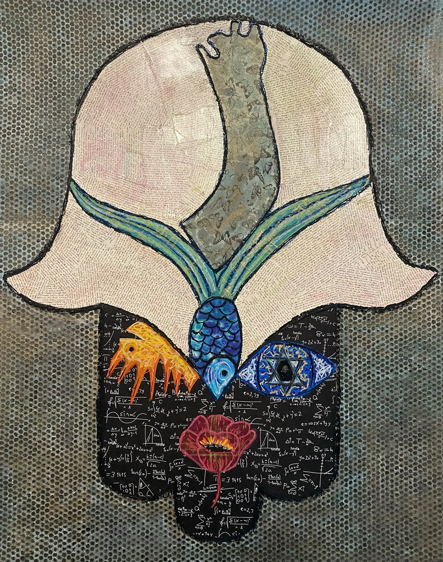 Untitled, 32" x 40" (unframed), mixed media on museum board, 2025