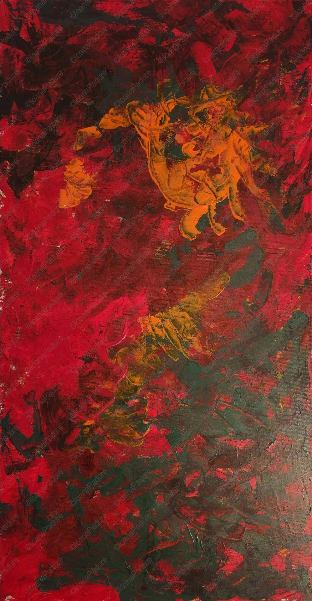 acrylic on canvas, 40x100cm, 2016 - RED series - I'm not afraid of red