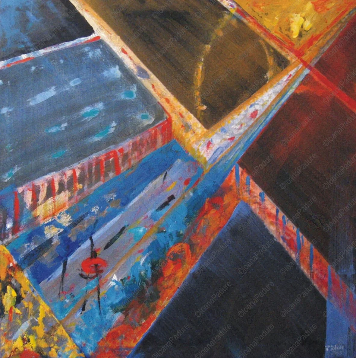 acrylic on canvas, 100x100cm, 2005 - 30th floor view from Basel