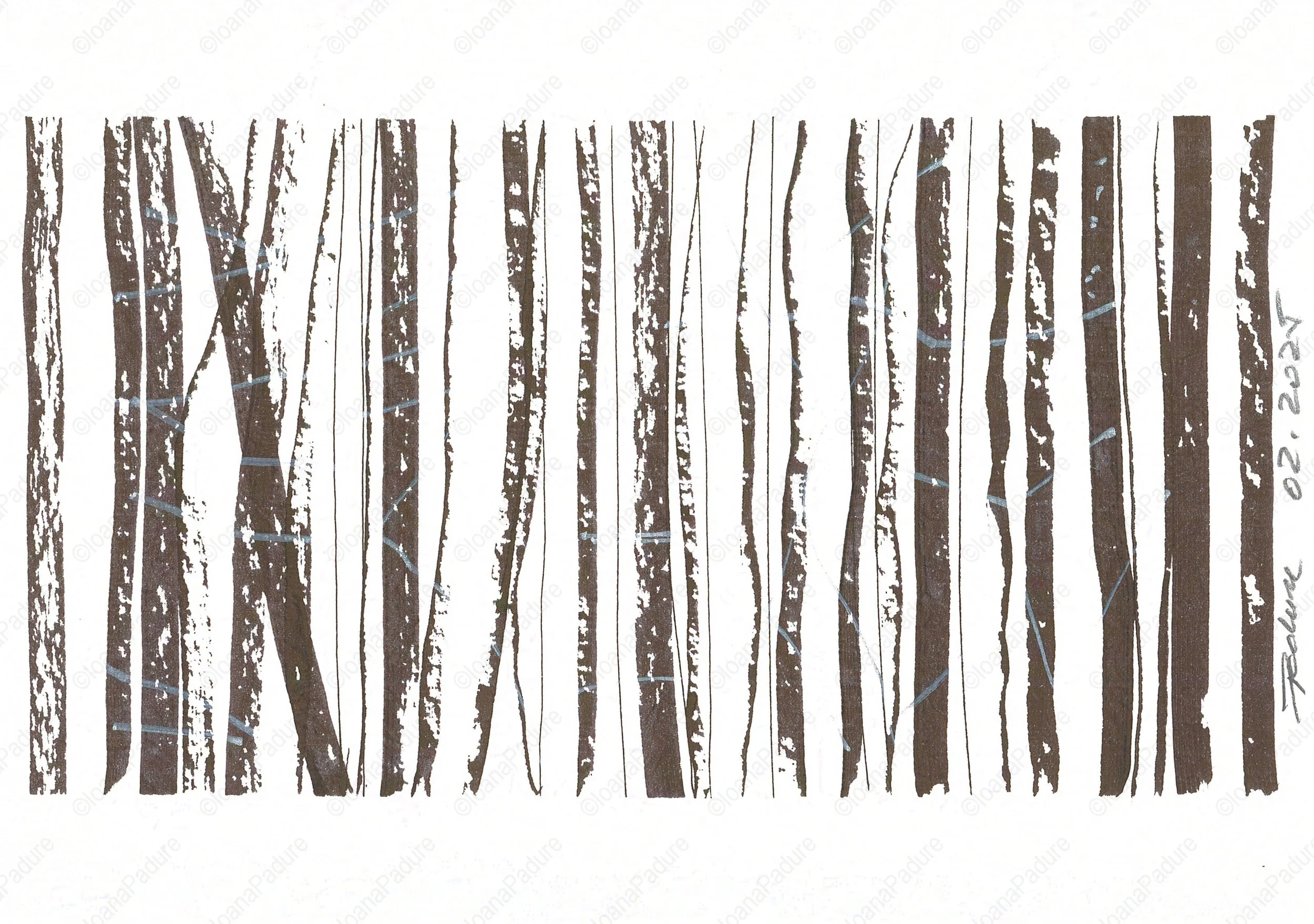 ink on paper, 14.8x21cm, 02.2025 - all white series