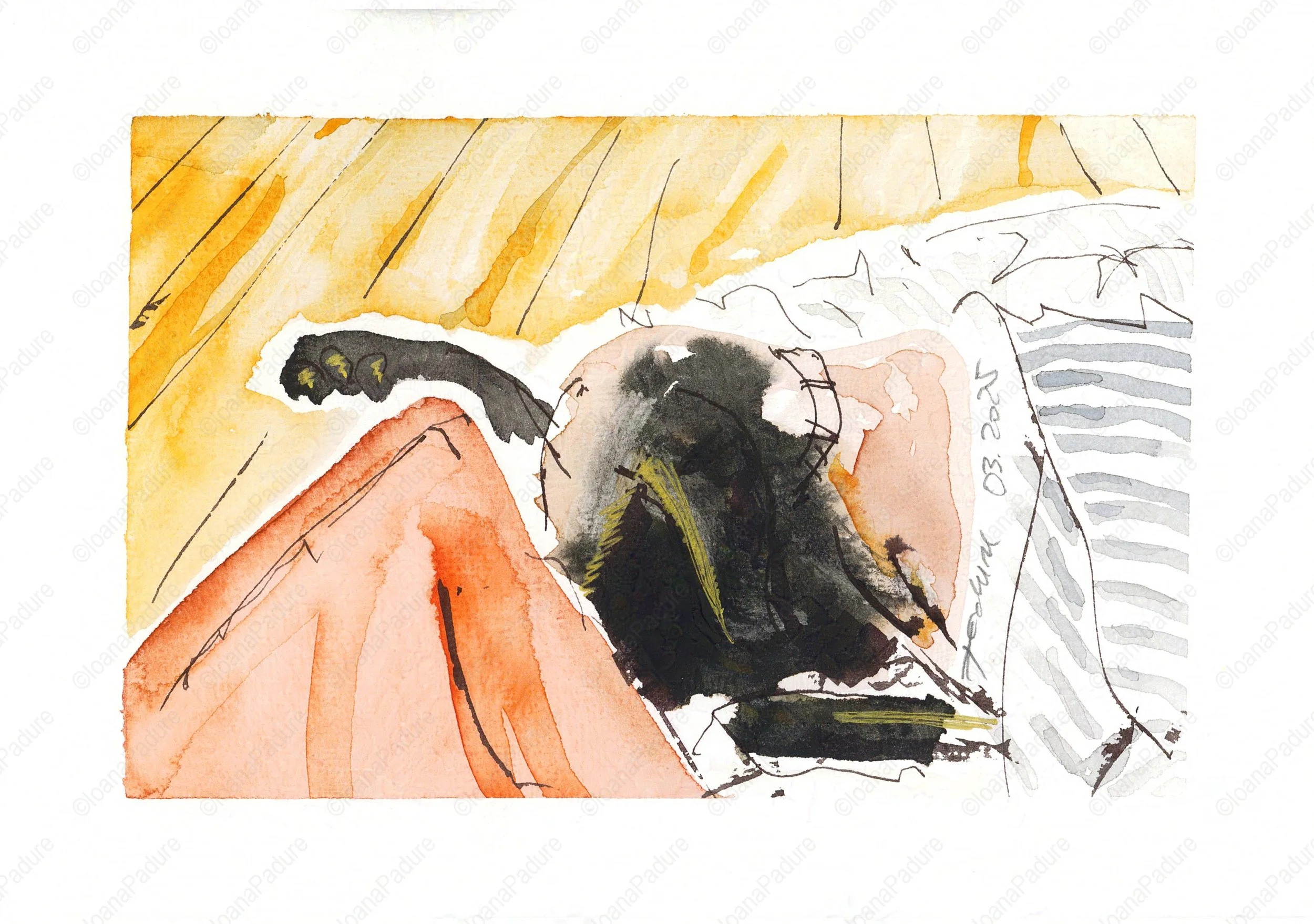 watercolours on paper, 14.8x21cm, 03.2025