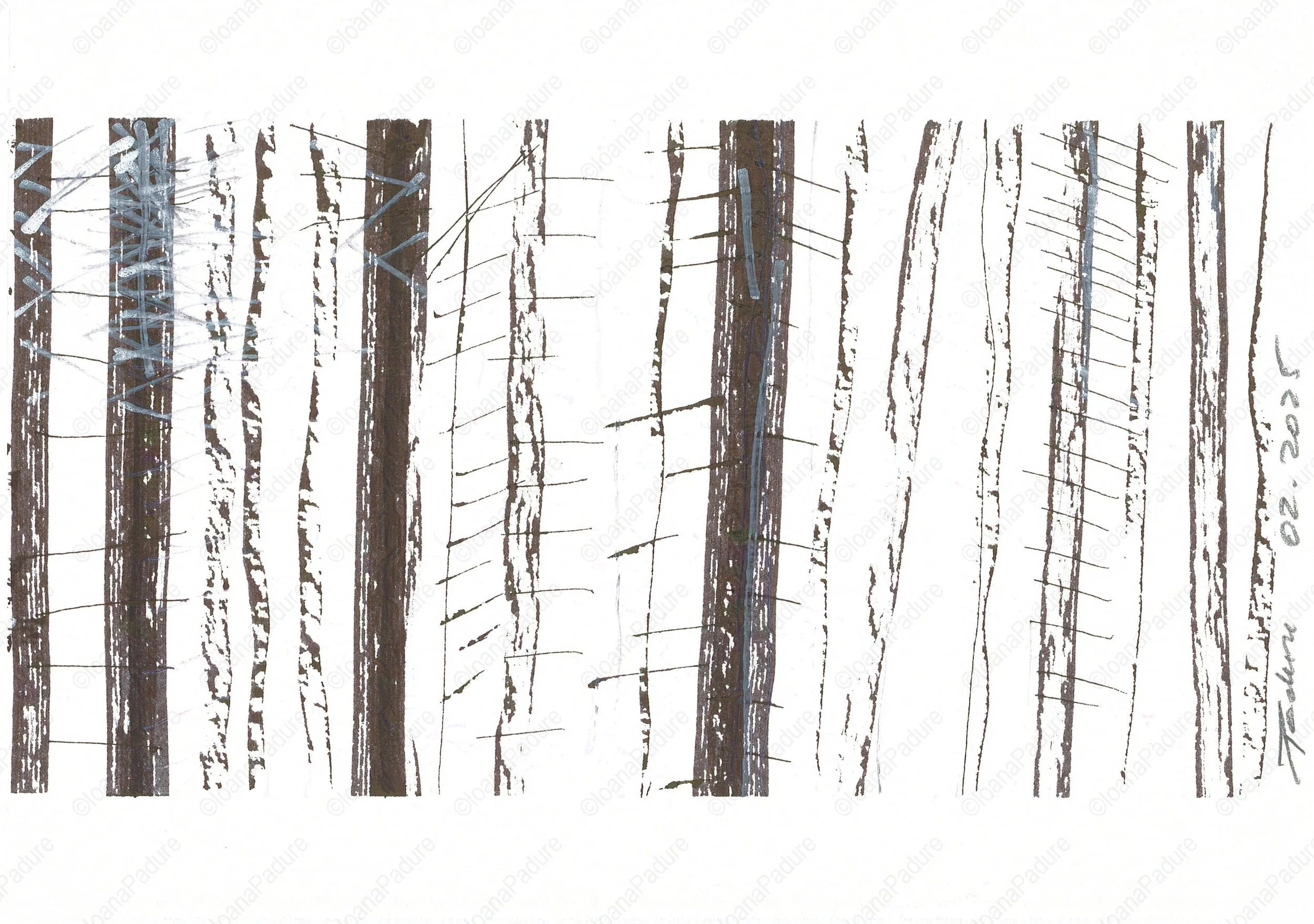 ink on paper, 14.8x21cm, 02.2025 - all white series