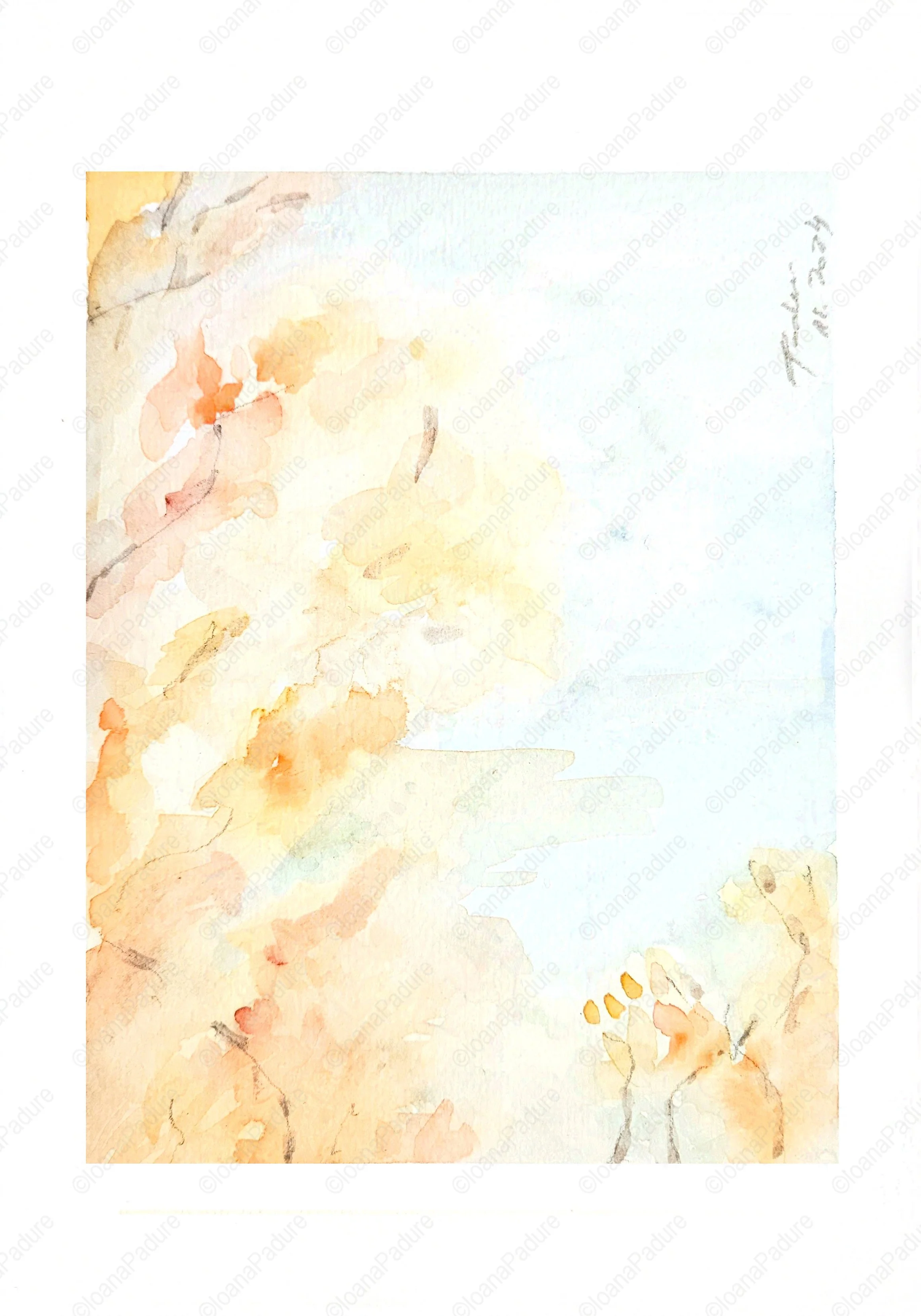 watecolours on paper, 14.8x21cm, 12.2024 - the tree series; private collection