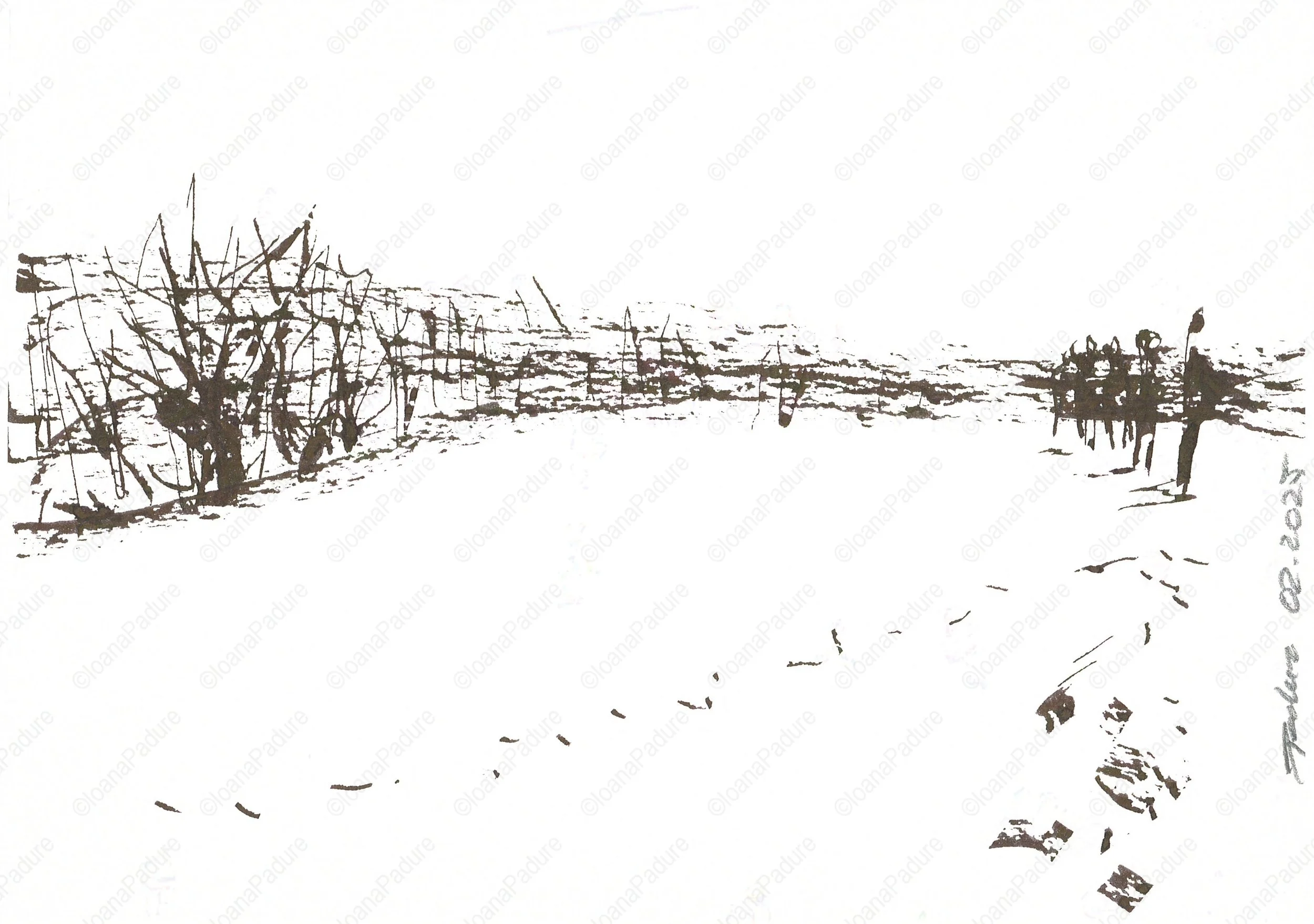 ink on paper, 14.8x21cm, 02.2025 - all white series