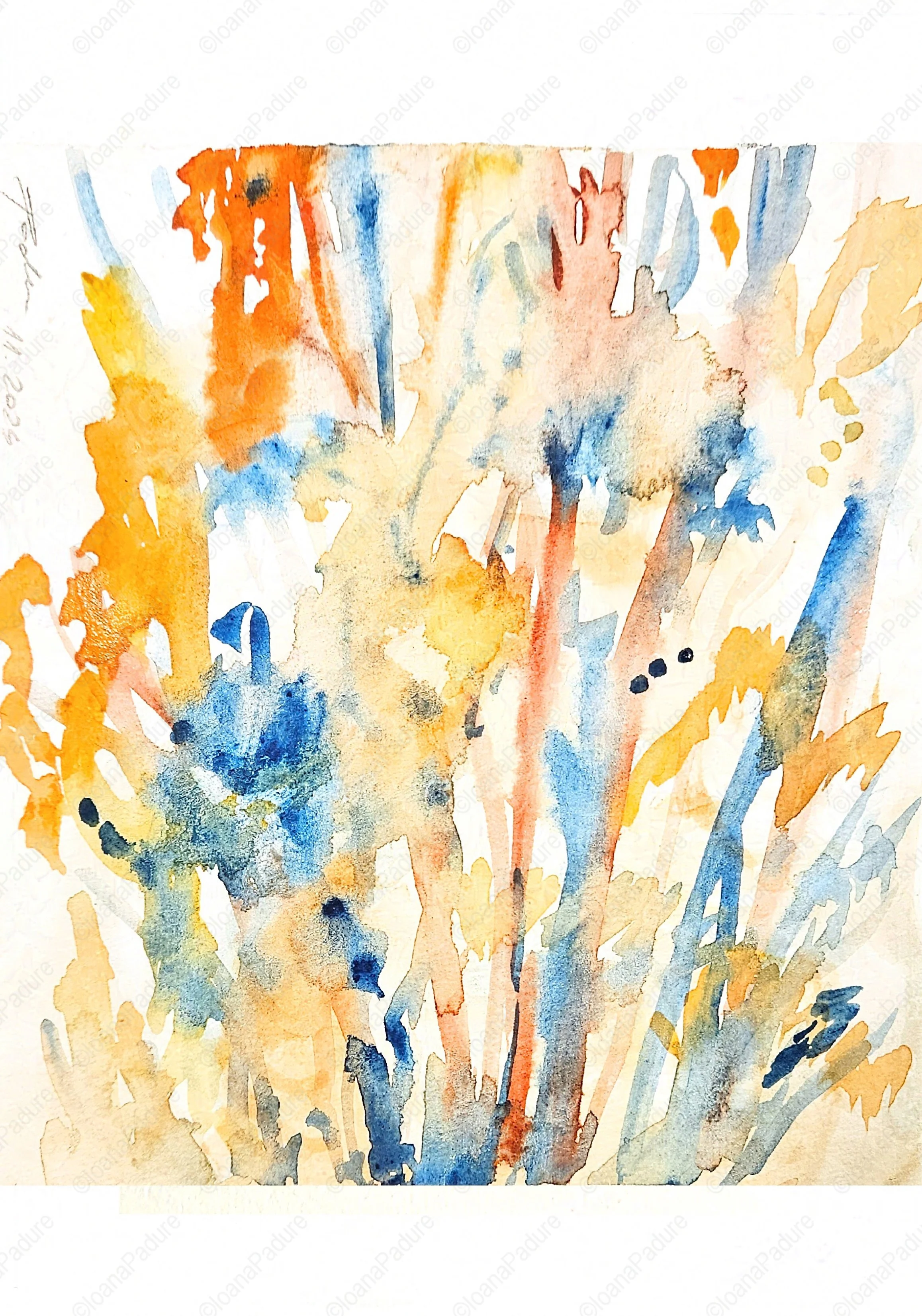 watecolours on paper, 14.8x21cm, 11.2024 - the tree series; private collection