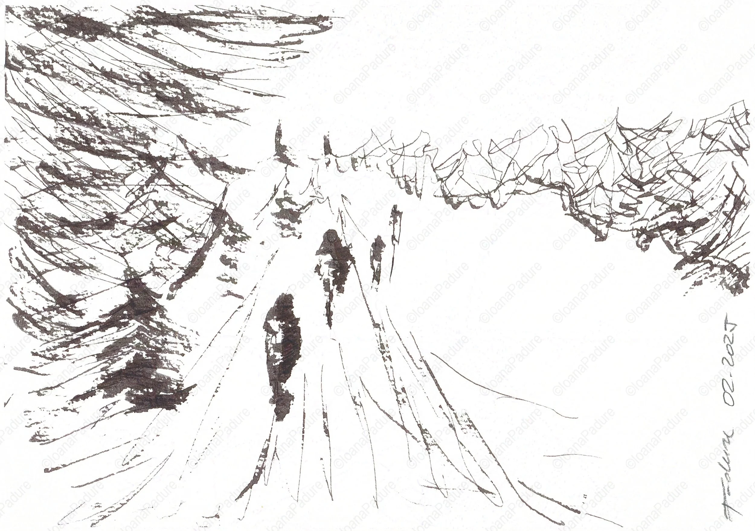 ink on paper, 14.8x21cm, 02.2025 - all white series