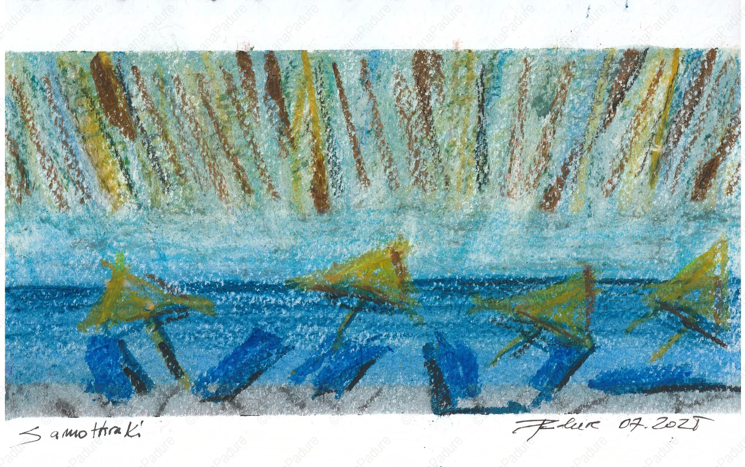 oil pastels on paper, 14.8x21cm, 07.2025