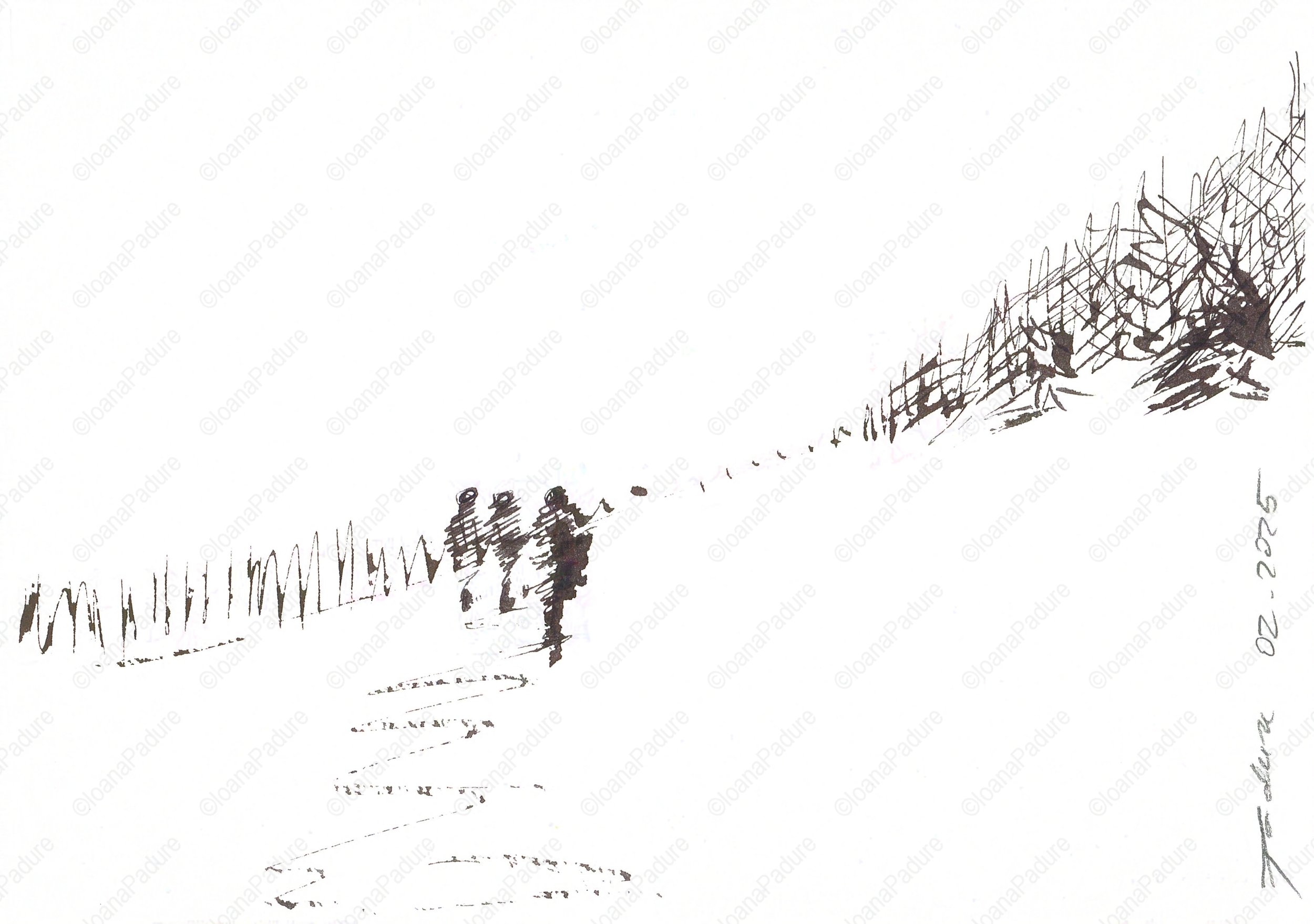 ink on paper, 14.8x21cm, 02.2025 - all white series