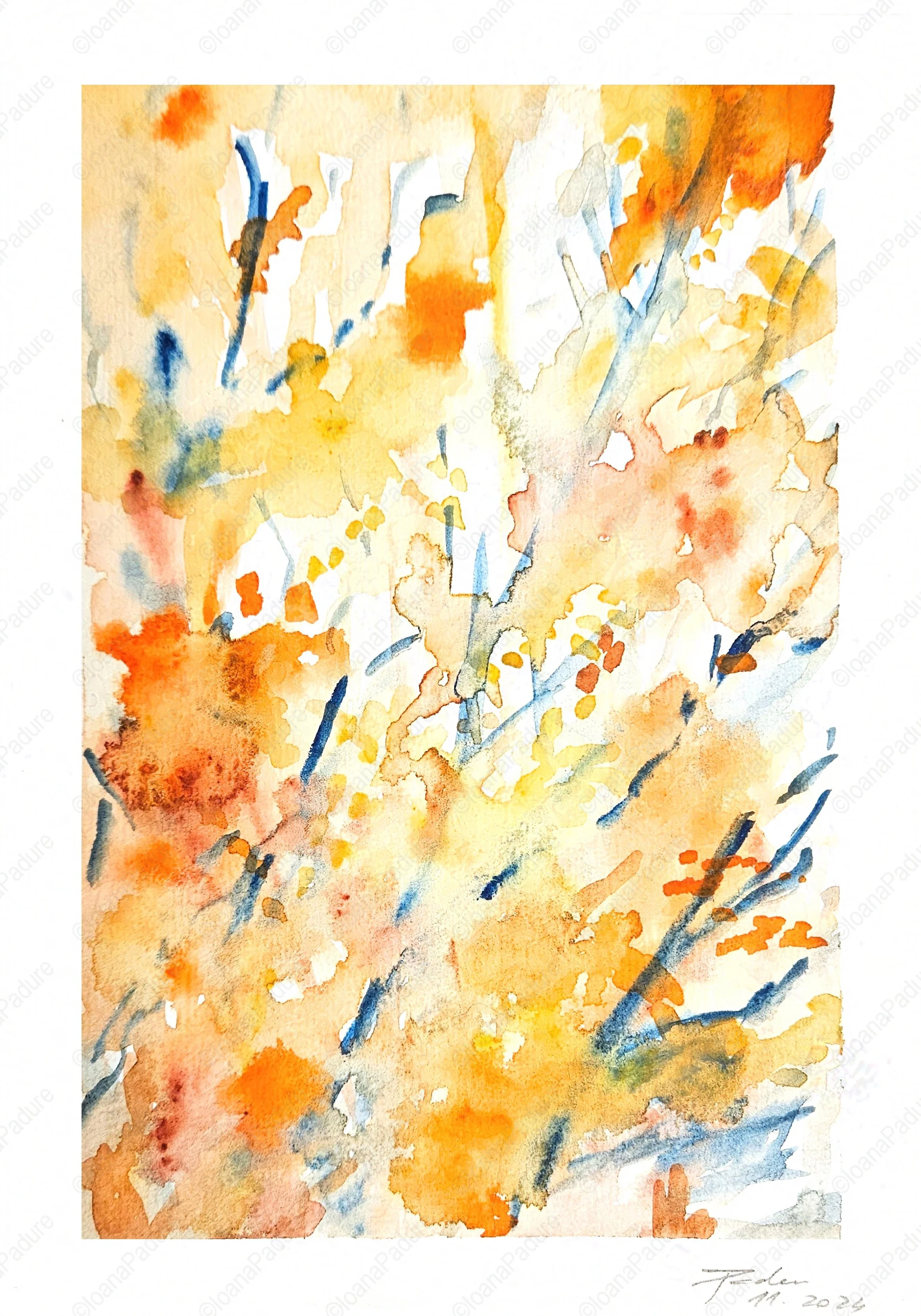 watecolours on paper, 14.8x21cm, 11.2024 - the tree series; private collection