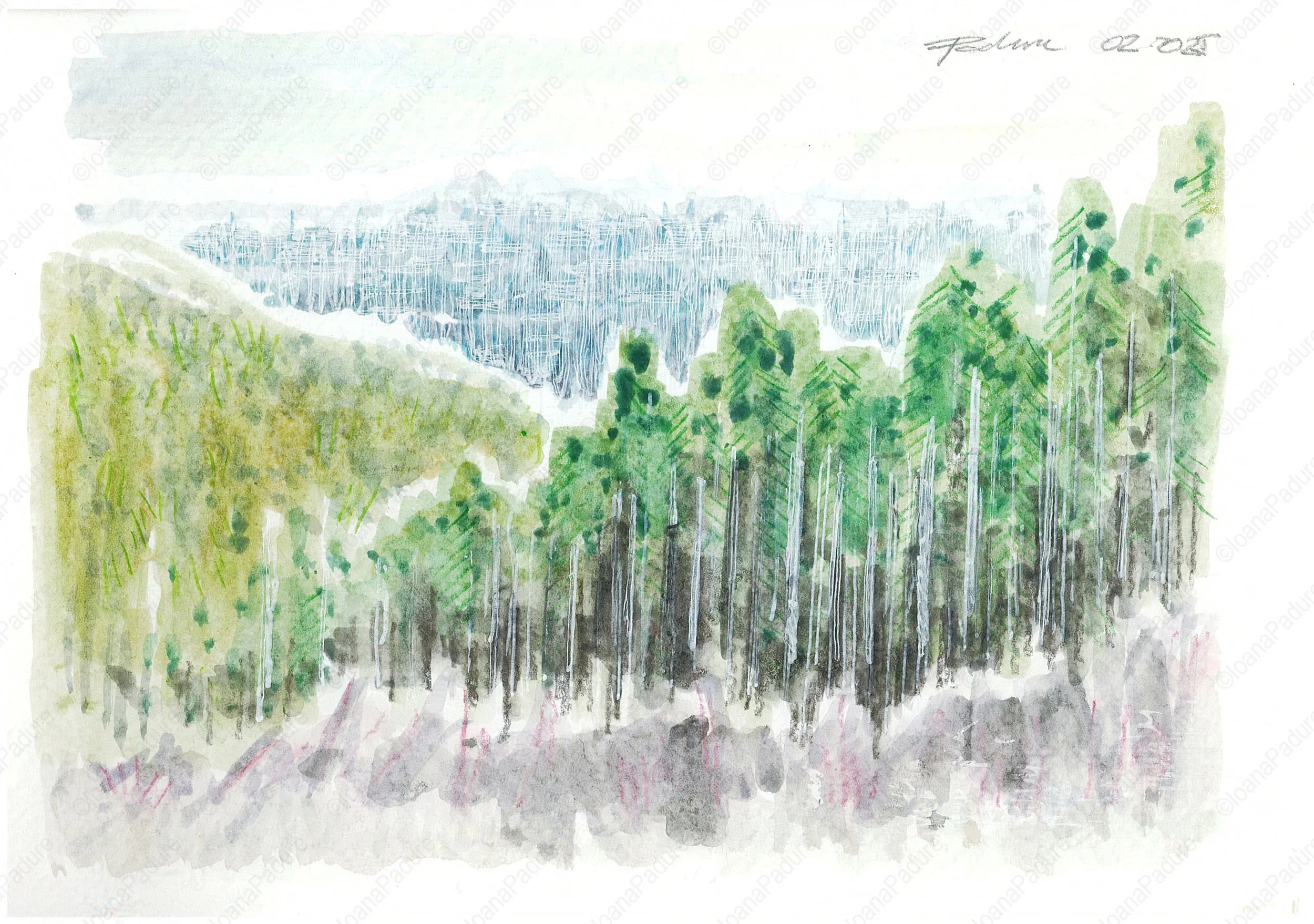 watecolours on paper, 14.8x21cm, 02.2025