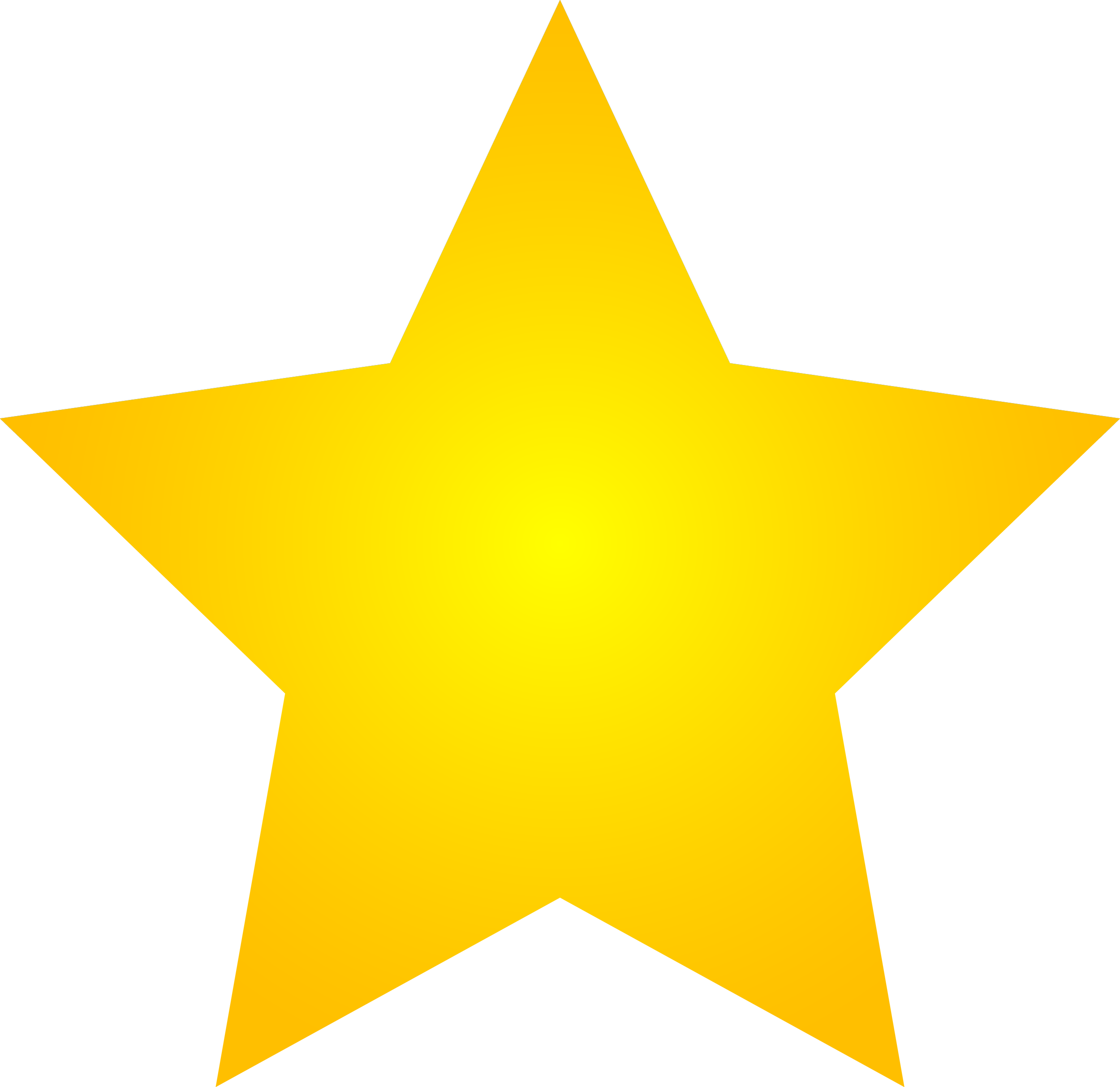 Gold star on a black background