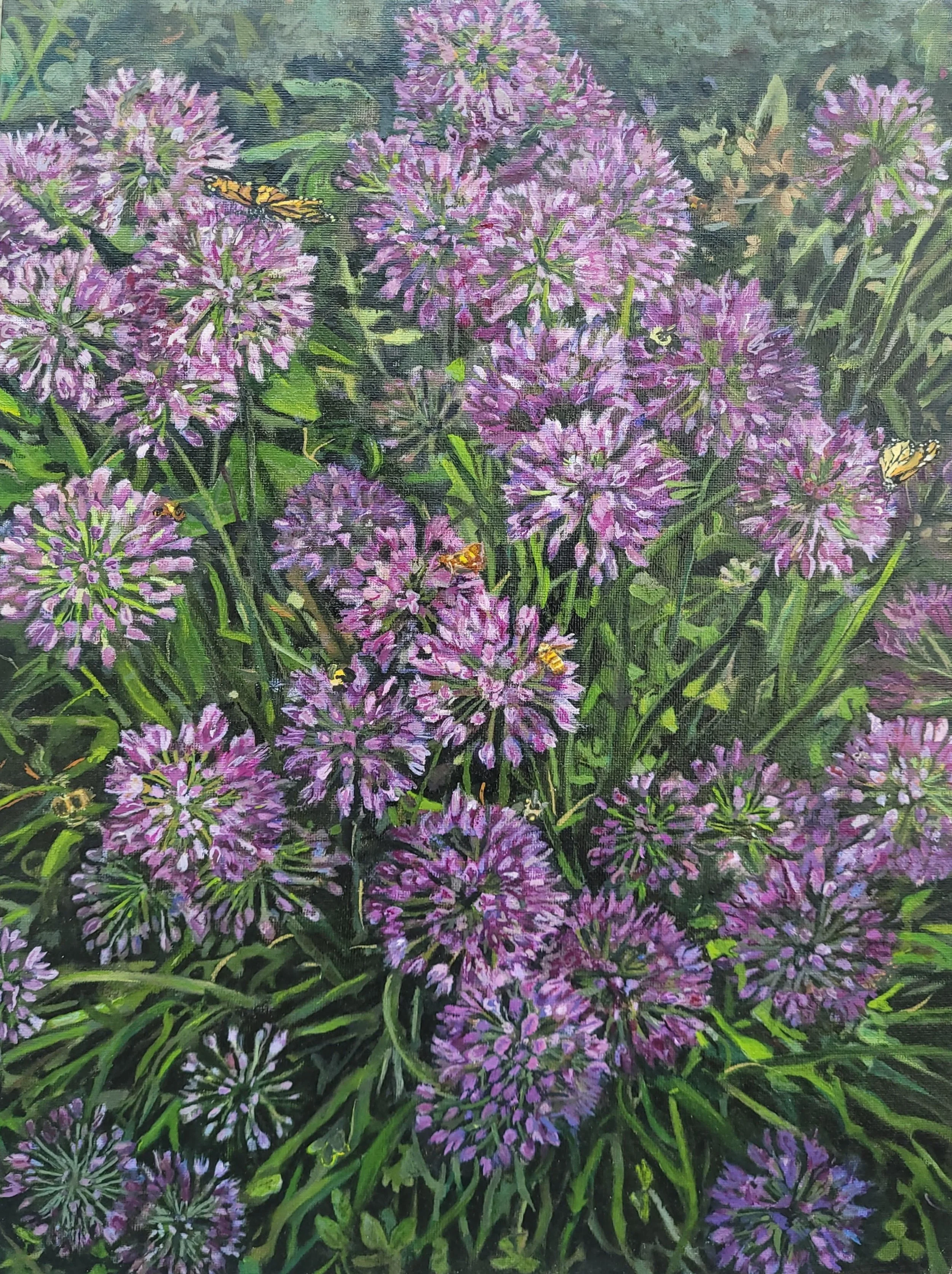 Bees on Allium - Original