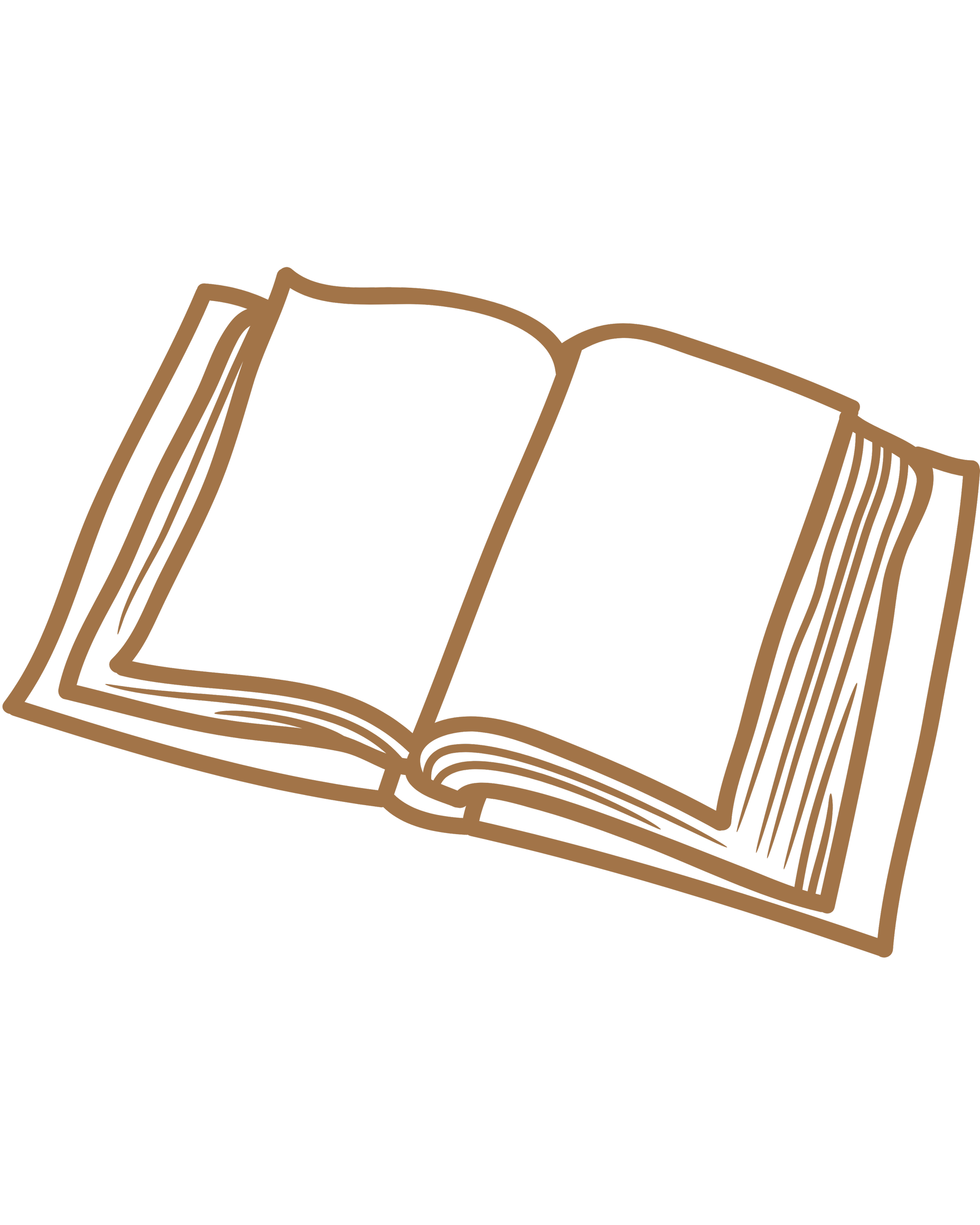 Line drawing of an open book on a black background