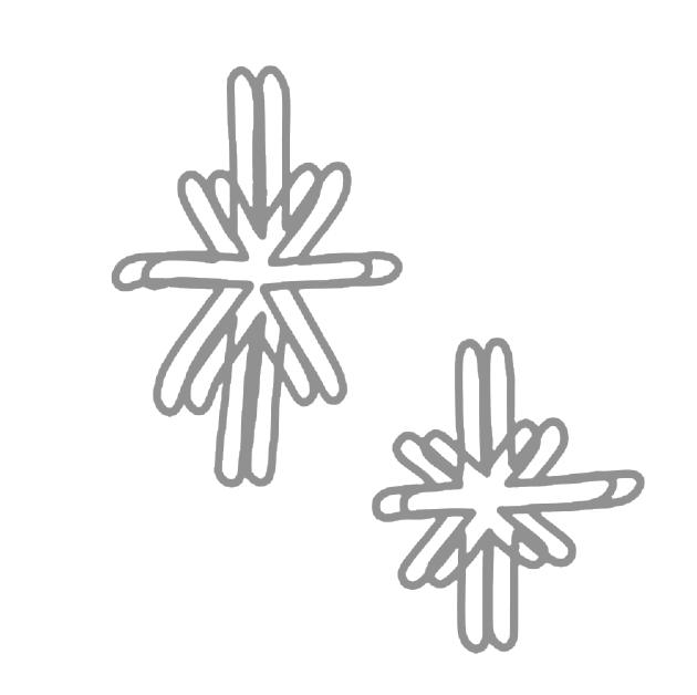 Two distorted illustrations of an asterisk