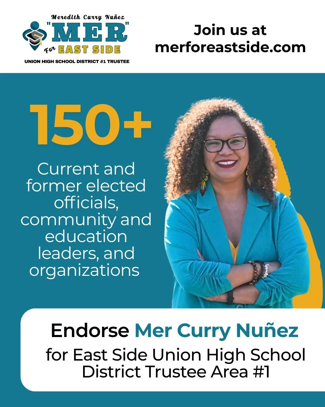 &ldquo;I am deeply grateful to the more than 150 current and former elected officials, education and community leaders, and organizations who have offered their endorsements. 

Your support is both affirming and humbling. 

It reinforces my belief th